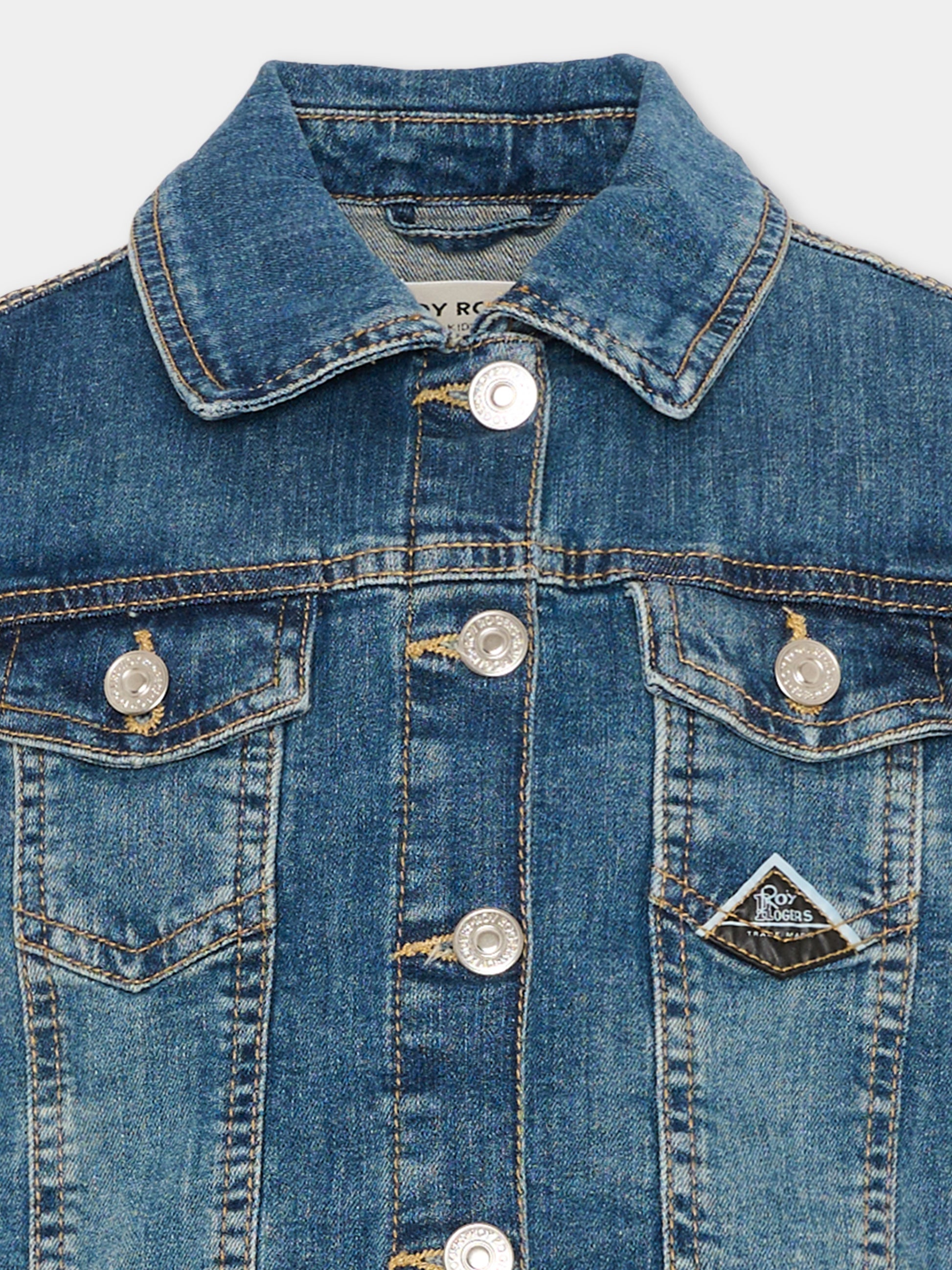 Gilet denim per bambina con logo,Roy Roger's Kids,RG152 0 7028