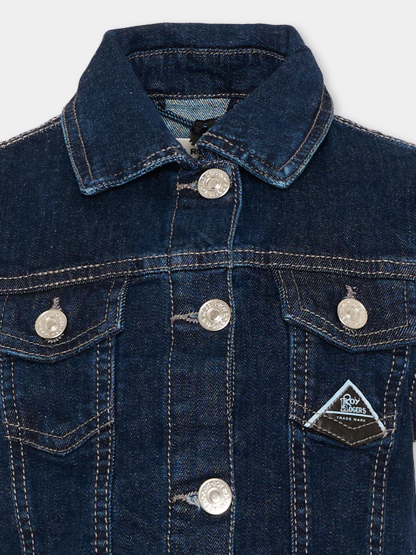 Gilet denim per bambina con logo,Roy Roger's Kids,RG152 0 7750