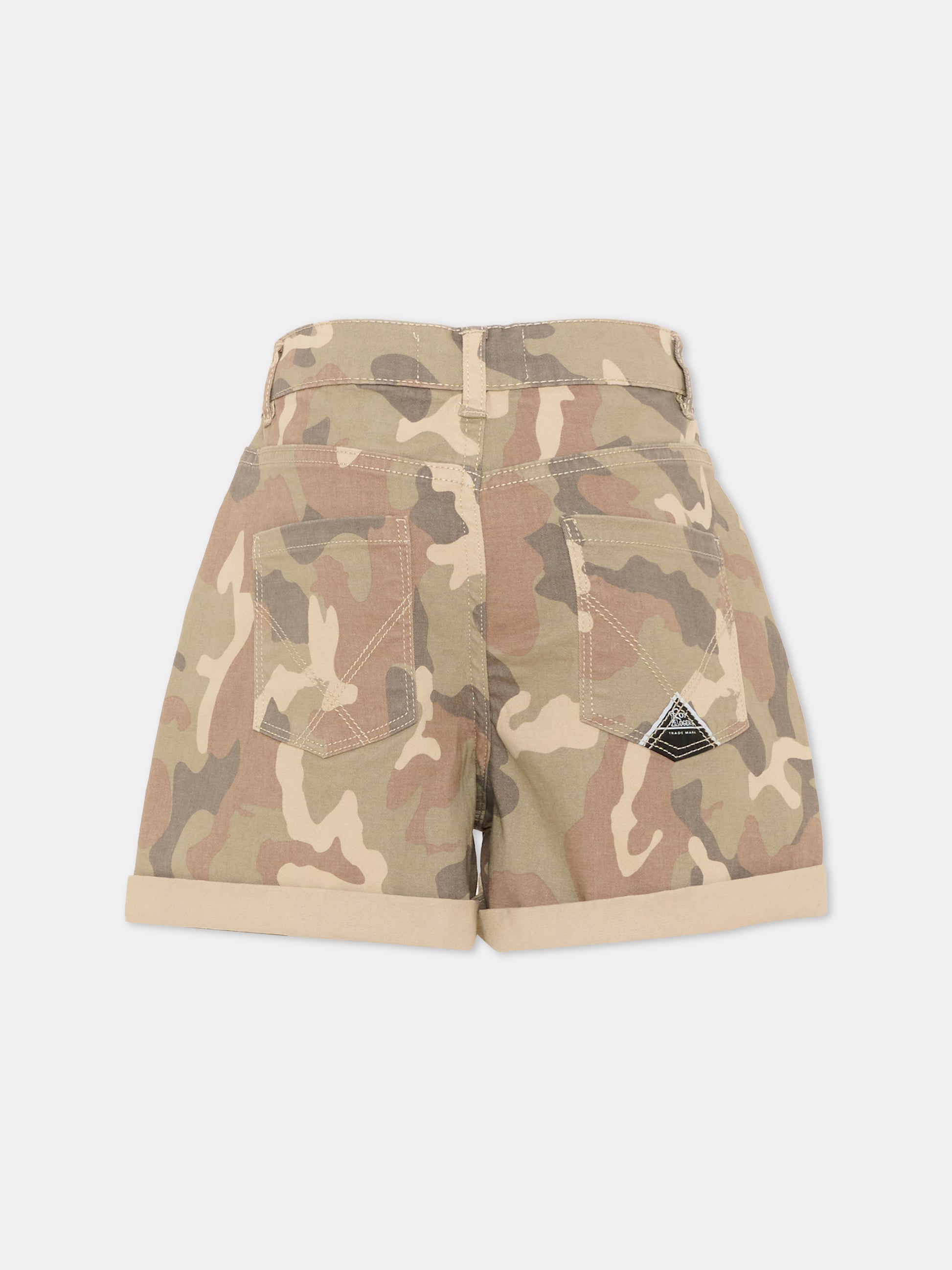 Pantaloni multicolor per bambina camouflage,Roy Roger's Kids,RG182 0 6BVM
