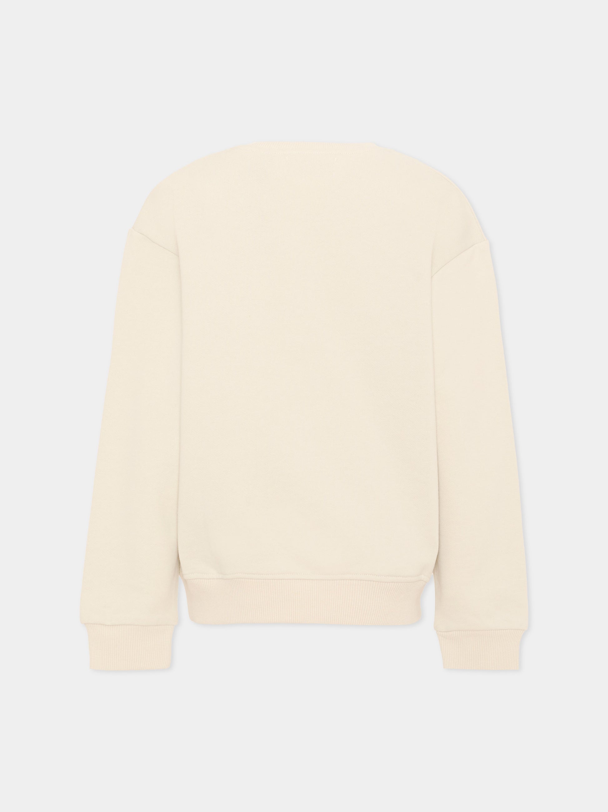 Felpa beige per bambino con tasca denim,Roy Roger's Kids,RG100 0 421