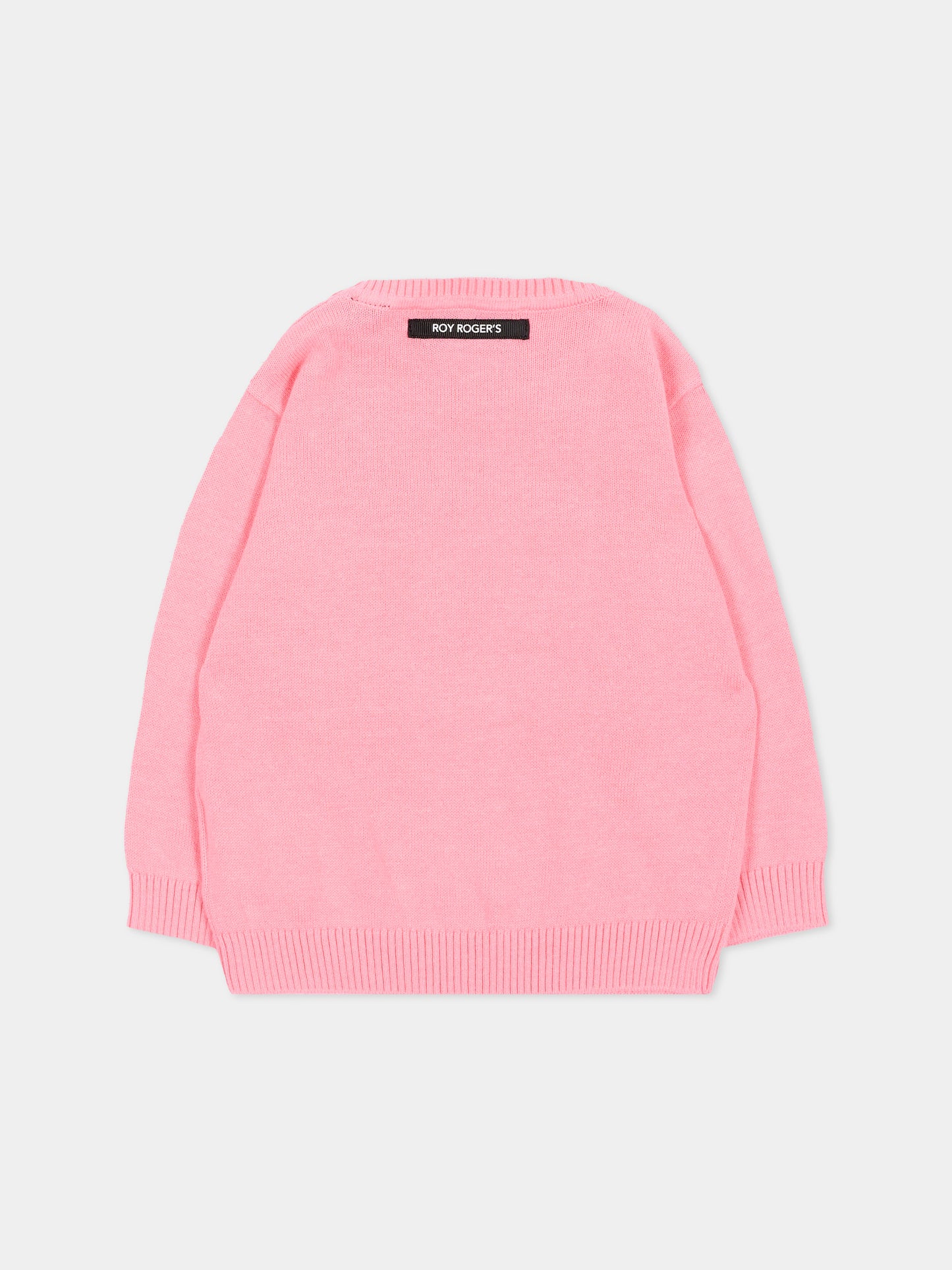 Maglione rosa logo per neonata,Roy Roger's Kids,RG187 0 2362