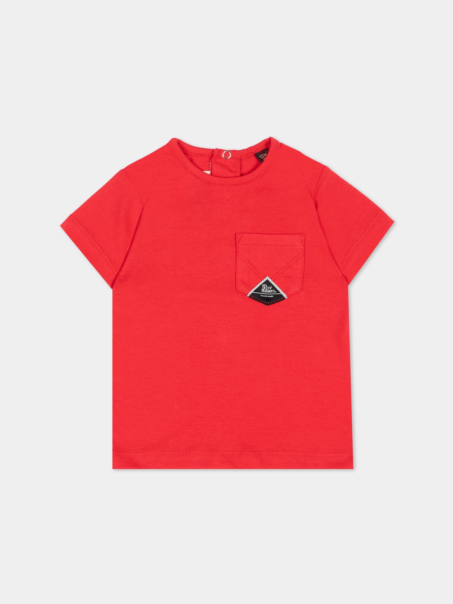 T-Shirt a manica corta rossa per neonato tasca logo,Roy Roger's Kids,RG188 0 2255