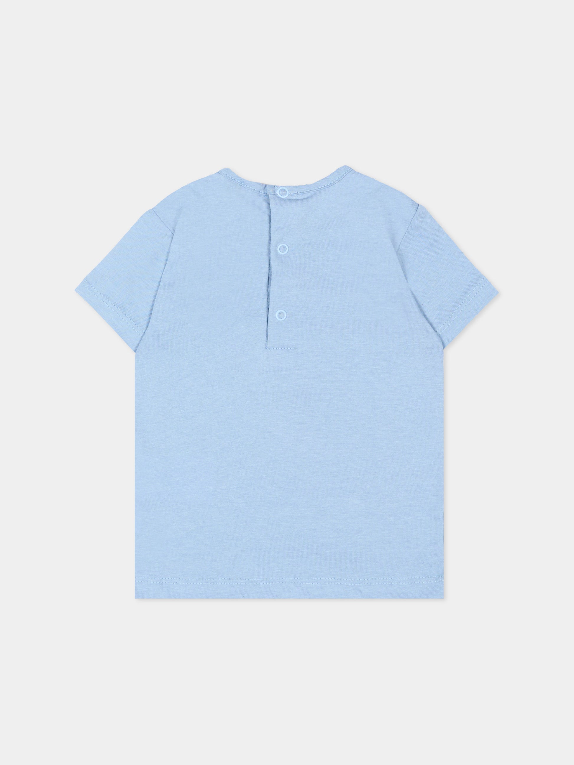 T-shirt a manica corta azzurra per neonato taschino,Roy Roger's Kids,RG188 0 3814