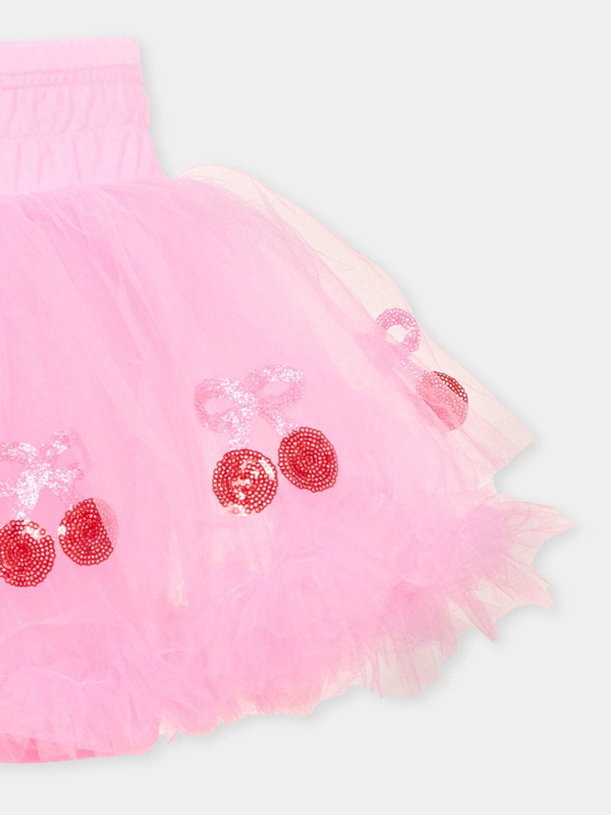 Gonna rosa per bambina con ciliegie