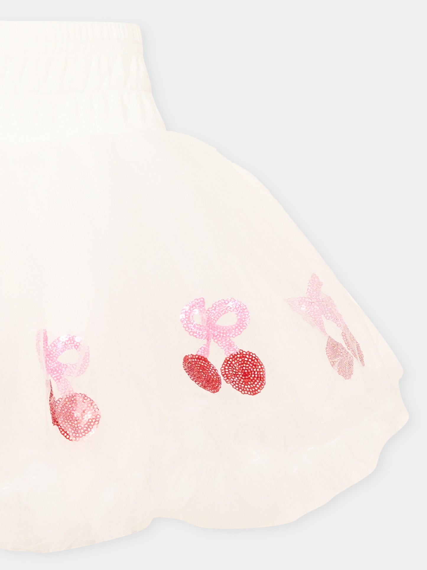 Gonna bianca con ciliegie per bambina,Poco Blush,SS26270