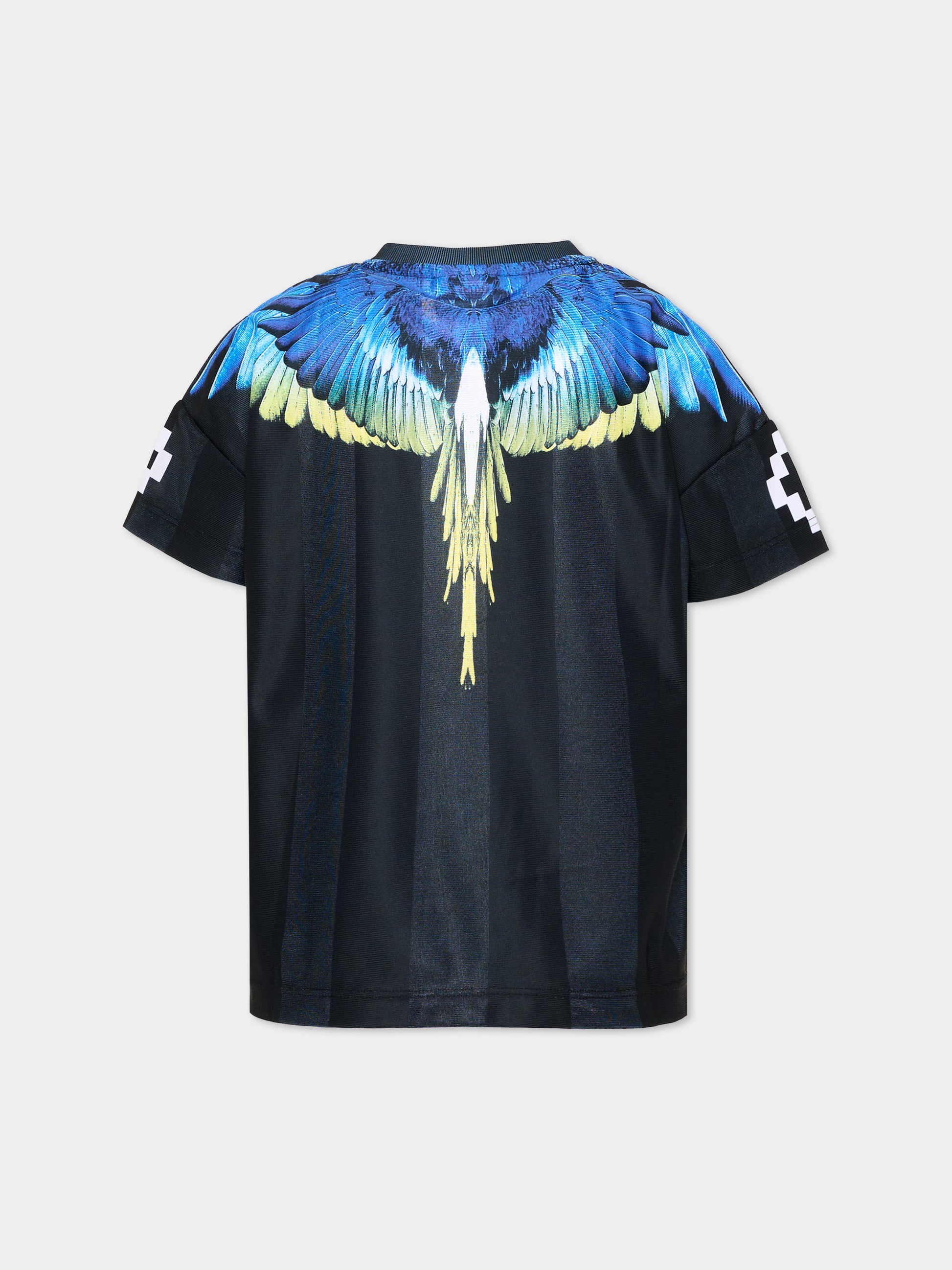 T-shirt nera per bambino con ali,County Of Milan Kids,S6CMJBTH003 110