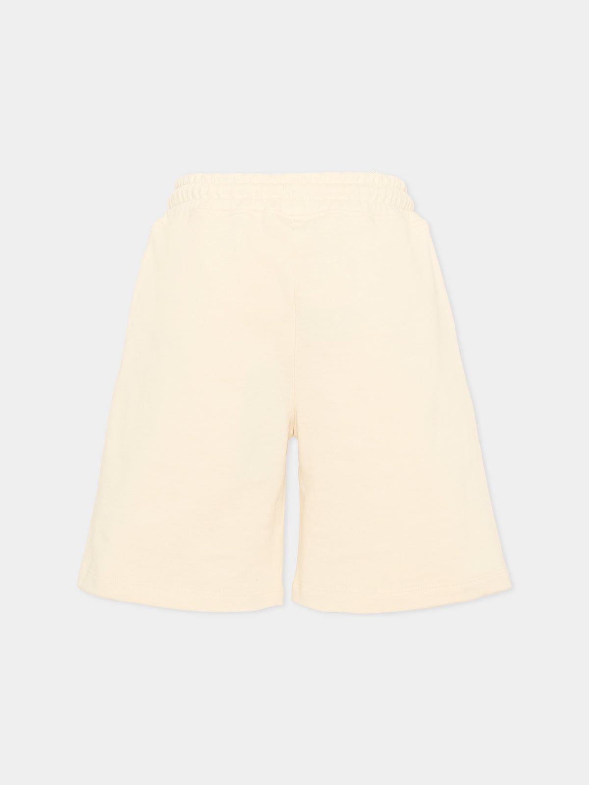 Shorts avorio per bambino con logo,County Of Milan Kids,S6CMJBBE005 412