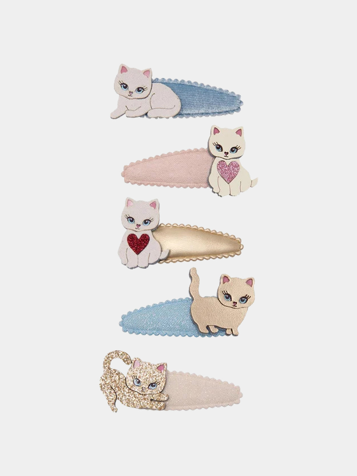 Set de barrettes multicolores pour fille avec des chats