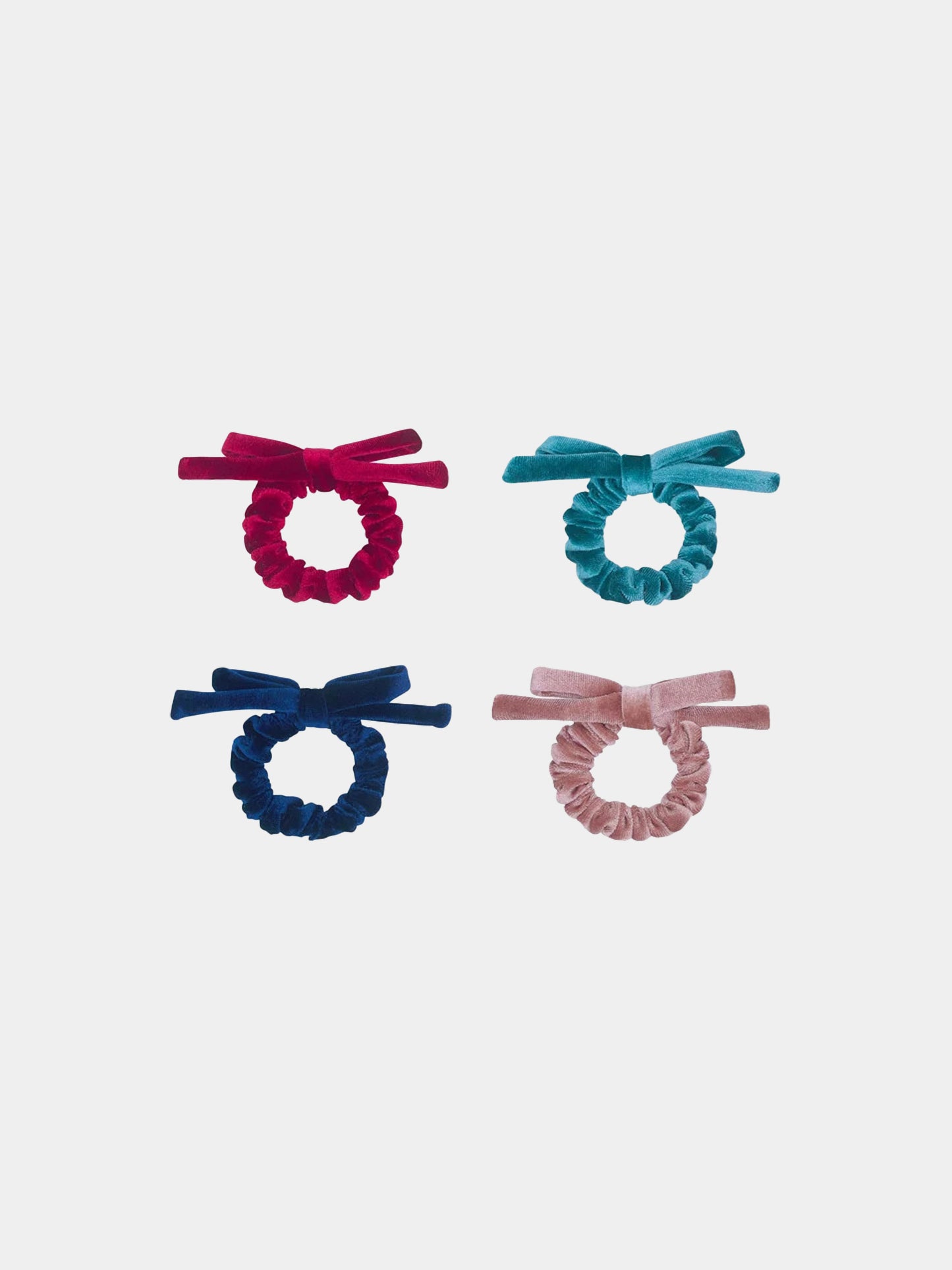 Set elastici multicolor per bambina con fiocco