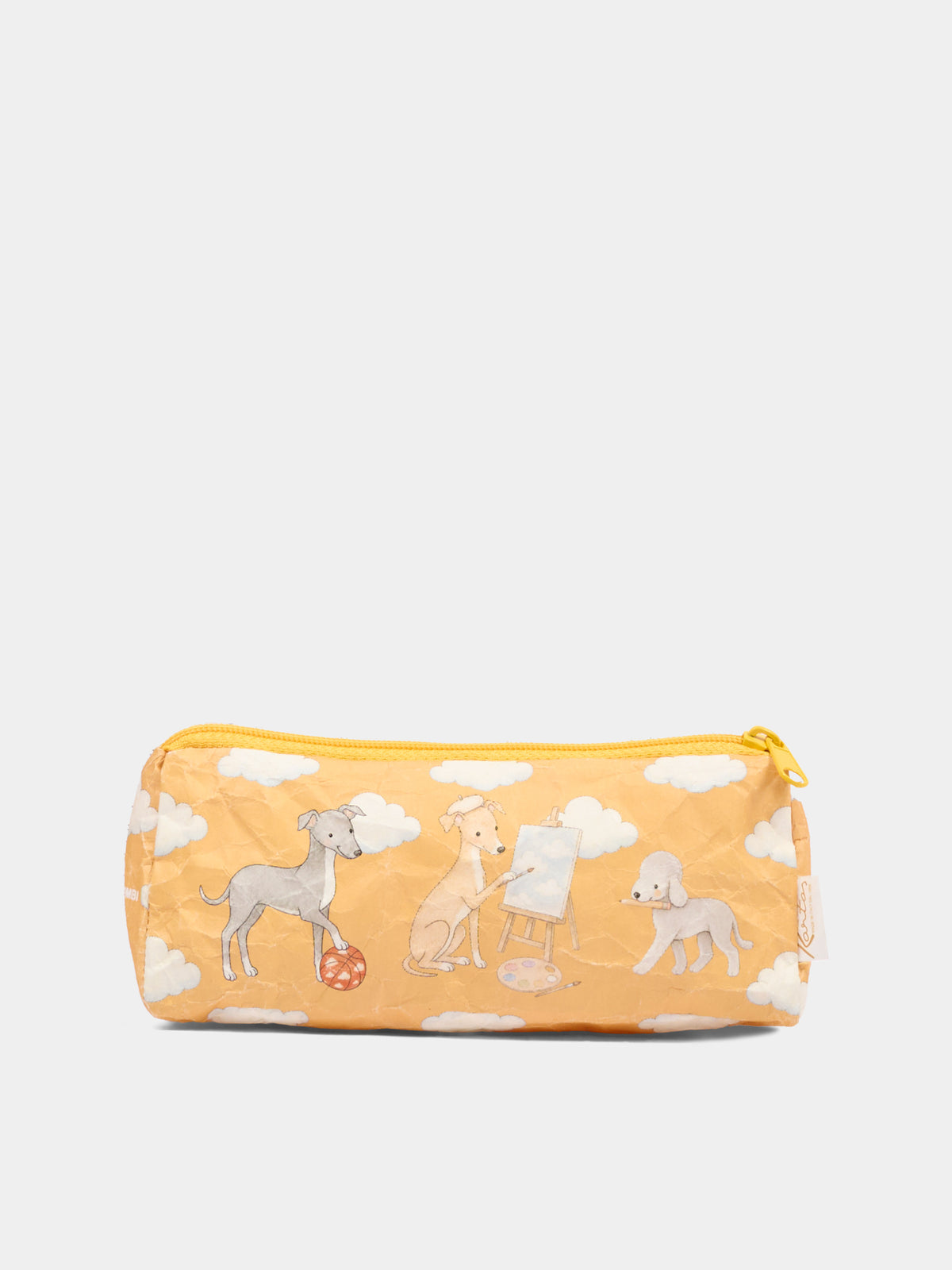Astuccio jaune pour enfants avec des chiens