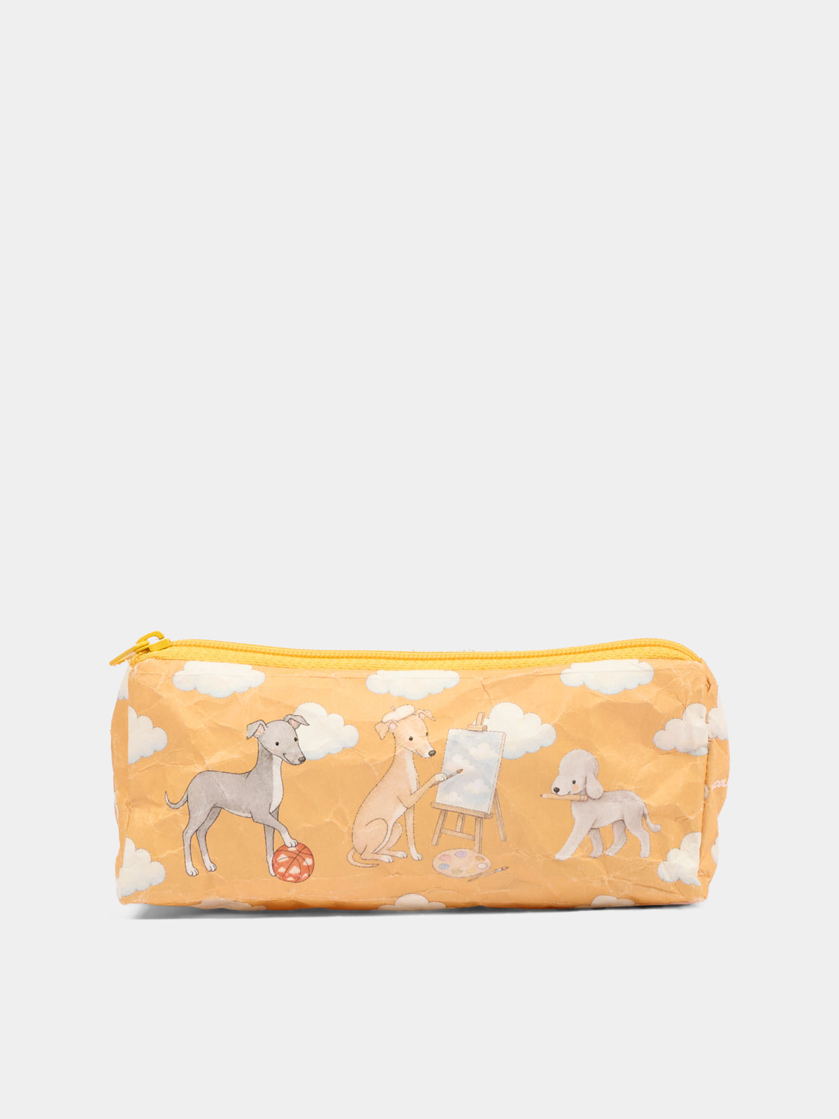 Astuccio jaune pour enfants avec des chiens