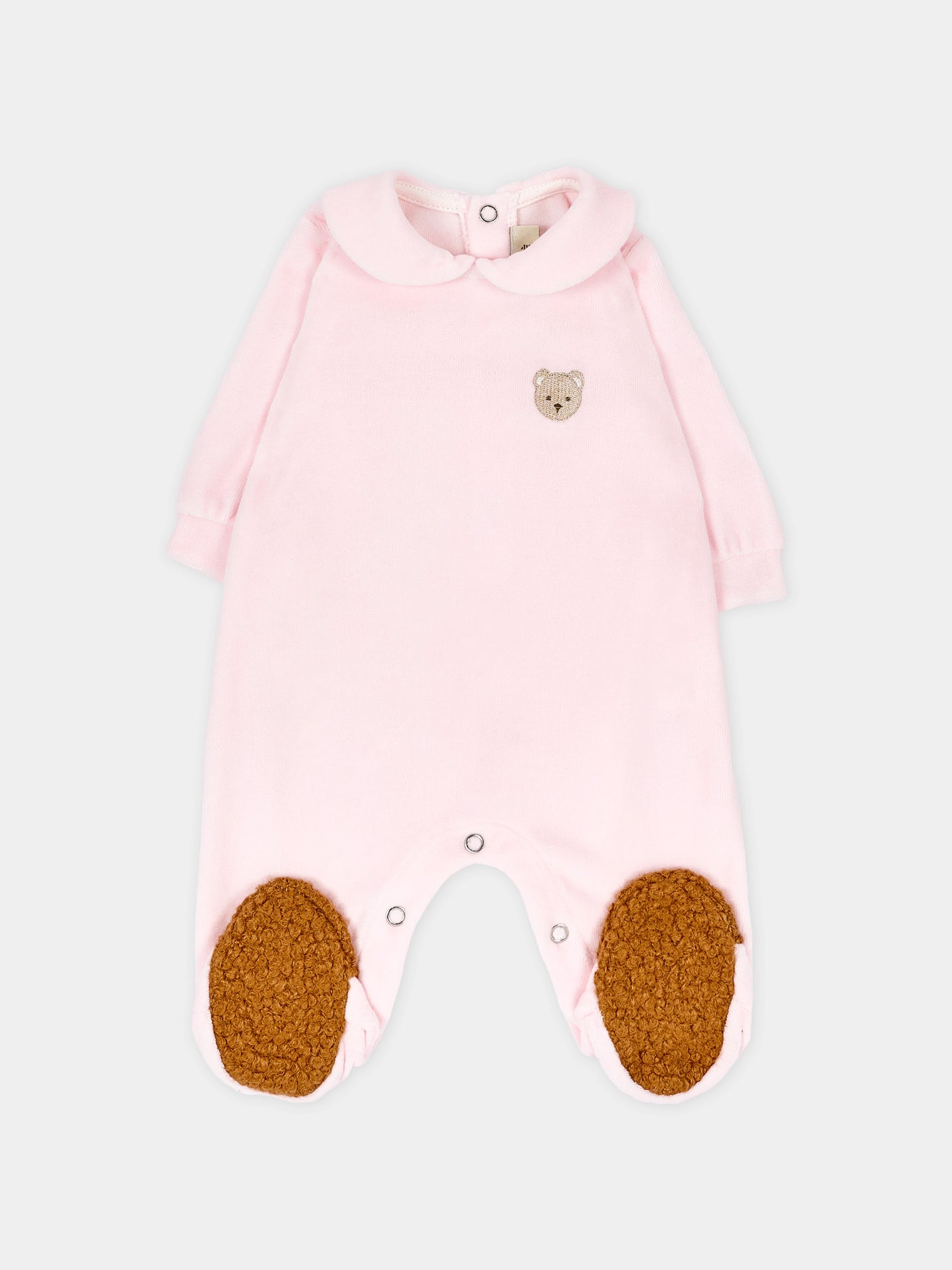 Tutina rosa per neonata con orsetto in ciniglia,Le Boo Beebè,CB041 30