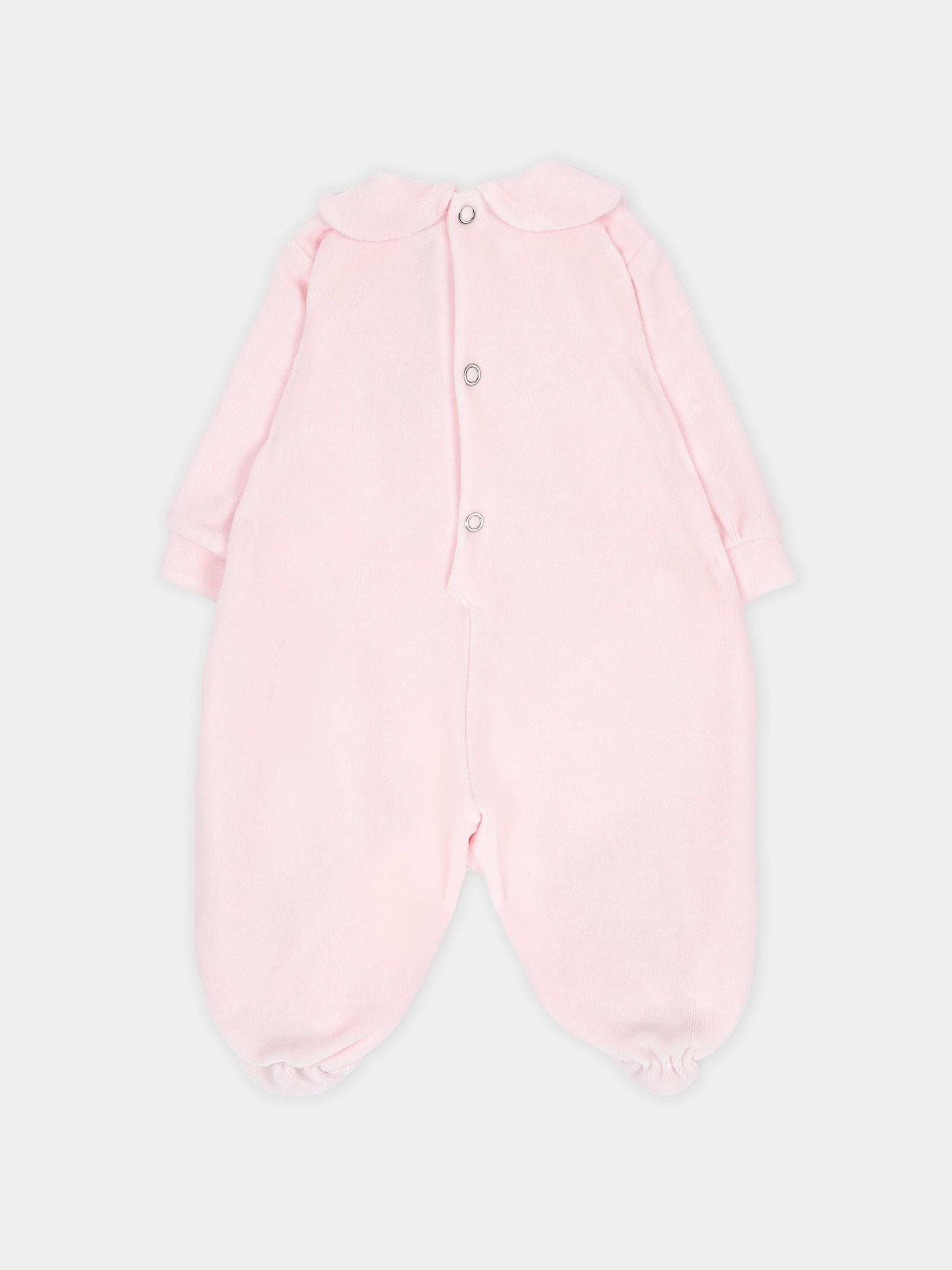 Tutina rosa per neonata con orsetto in ciniglia,Le Boo Beebè,CB041 30