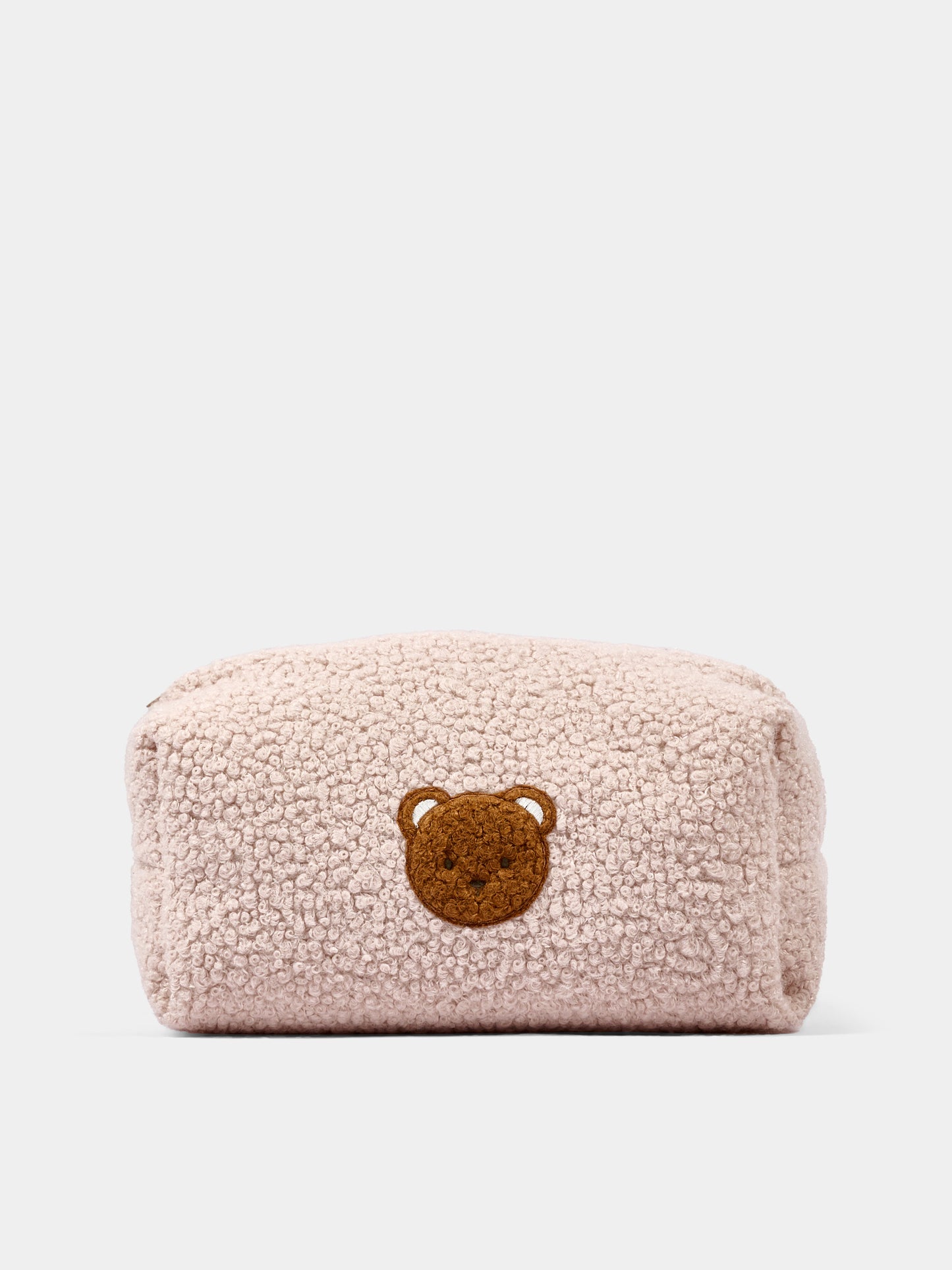 Pochette avorio per neonati con orsetto effetto bouclé,Le Boo Beebè,CBR040 21