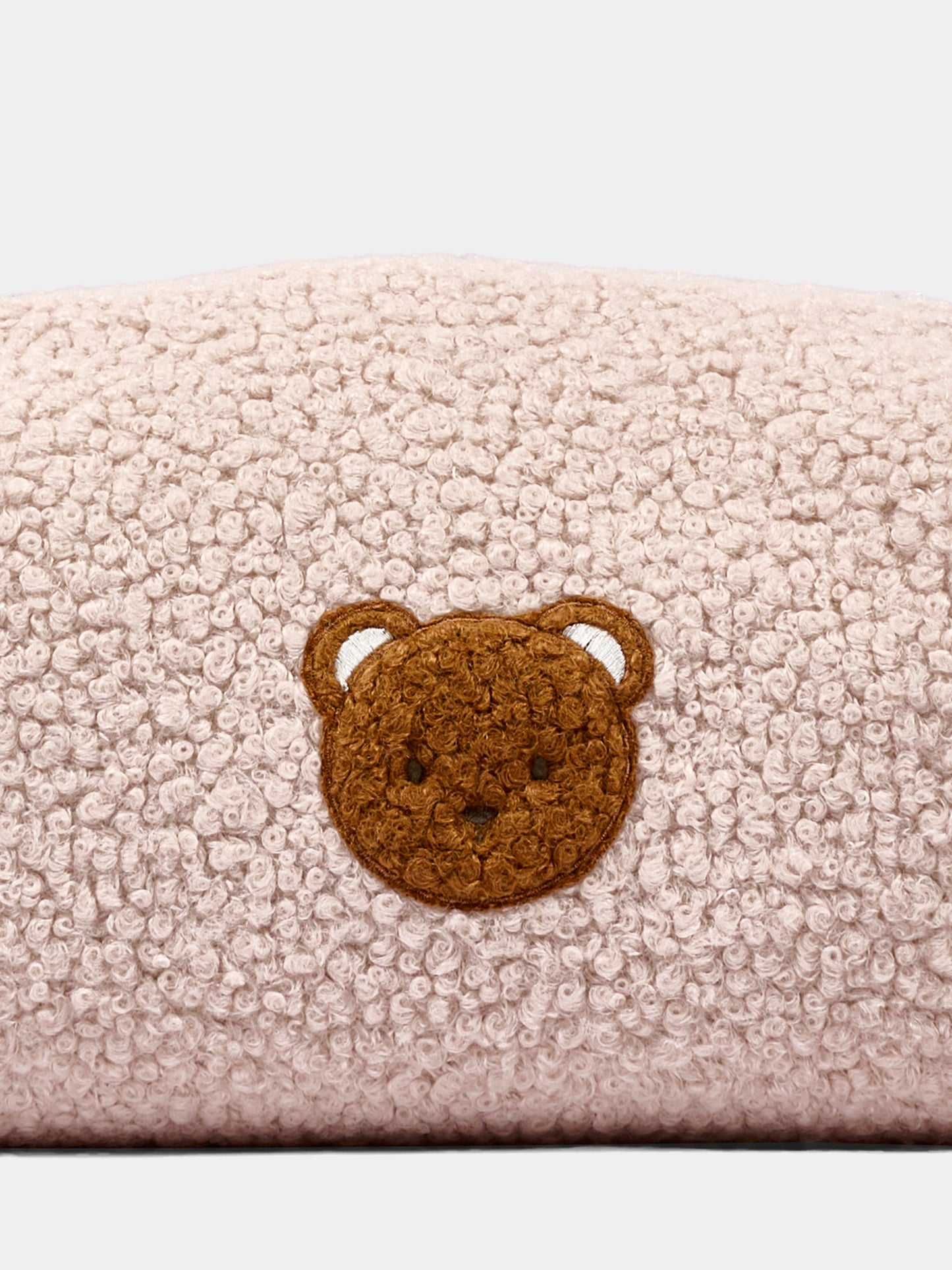 Pochette avorio per neonati con orsetto effetto bouclé,Le Boo Beebè,CBR040 21