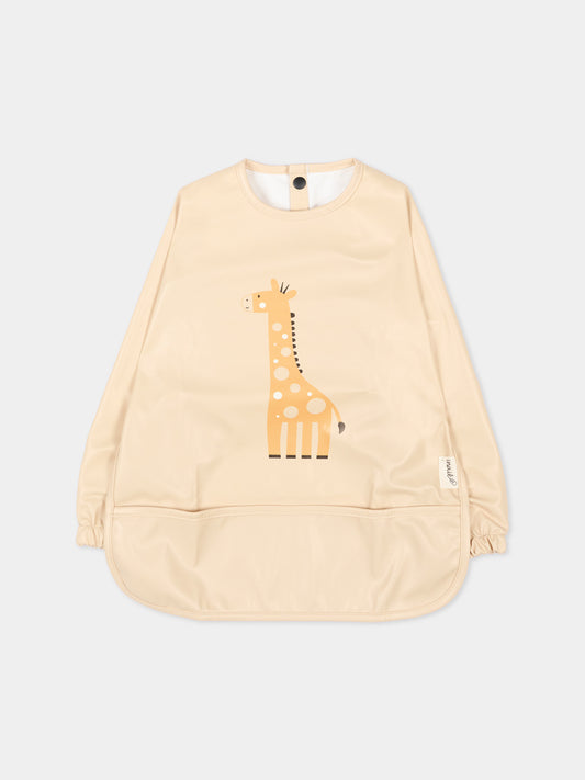 Bavaglino beige per neonati con giraffa,Inaiê ,BI BEG