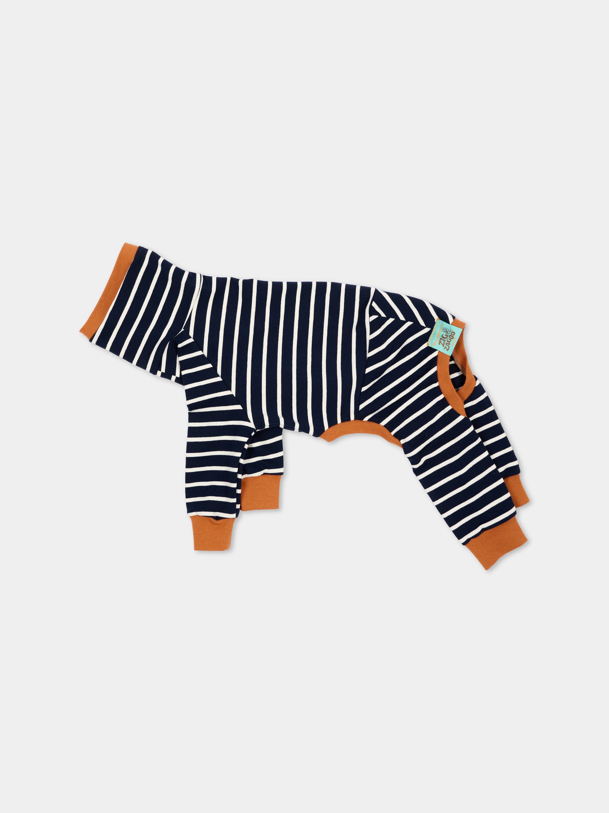 Tutina a 4 zampe Rascal blu per cani rigata,Zigzagoo,RASCAL BLU