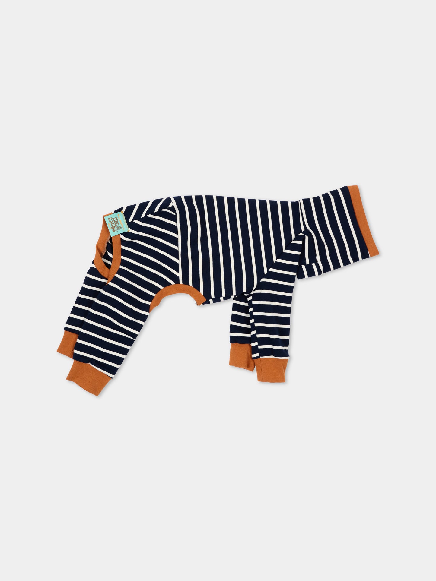 Tutina a 4 zampe Rascal blu per cani rigata,Zigzagoo,RASCAL BLU