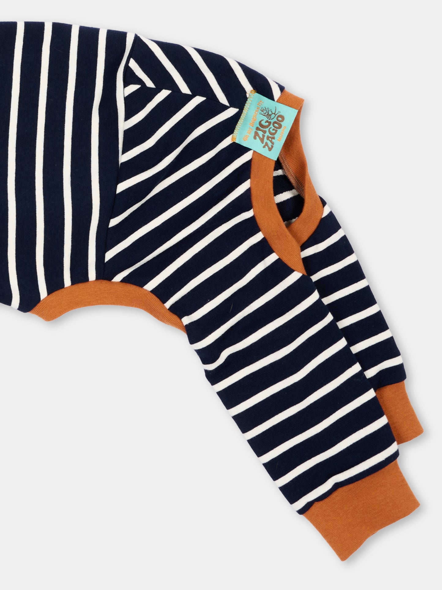 Tutina a 4 zampe Rascal blu per cani rigata,Zigzagoo,RASCAL BLU
