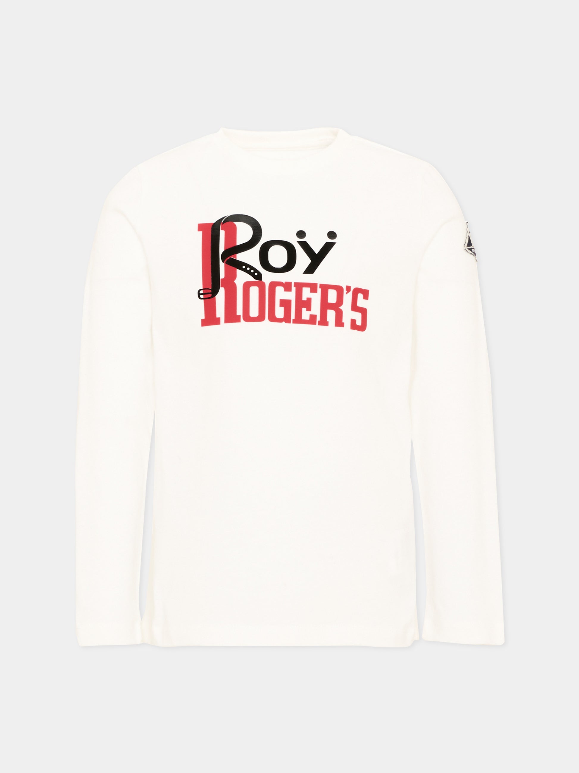 T-shirt a manica lunga bianca con logo,Roy Roger's Kids,R F104 00 0112