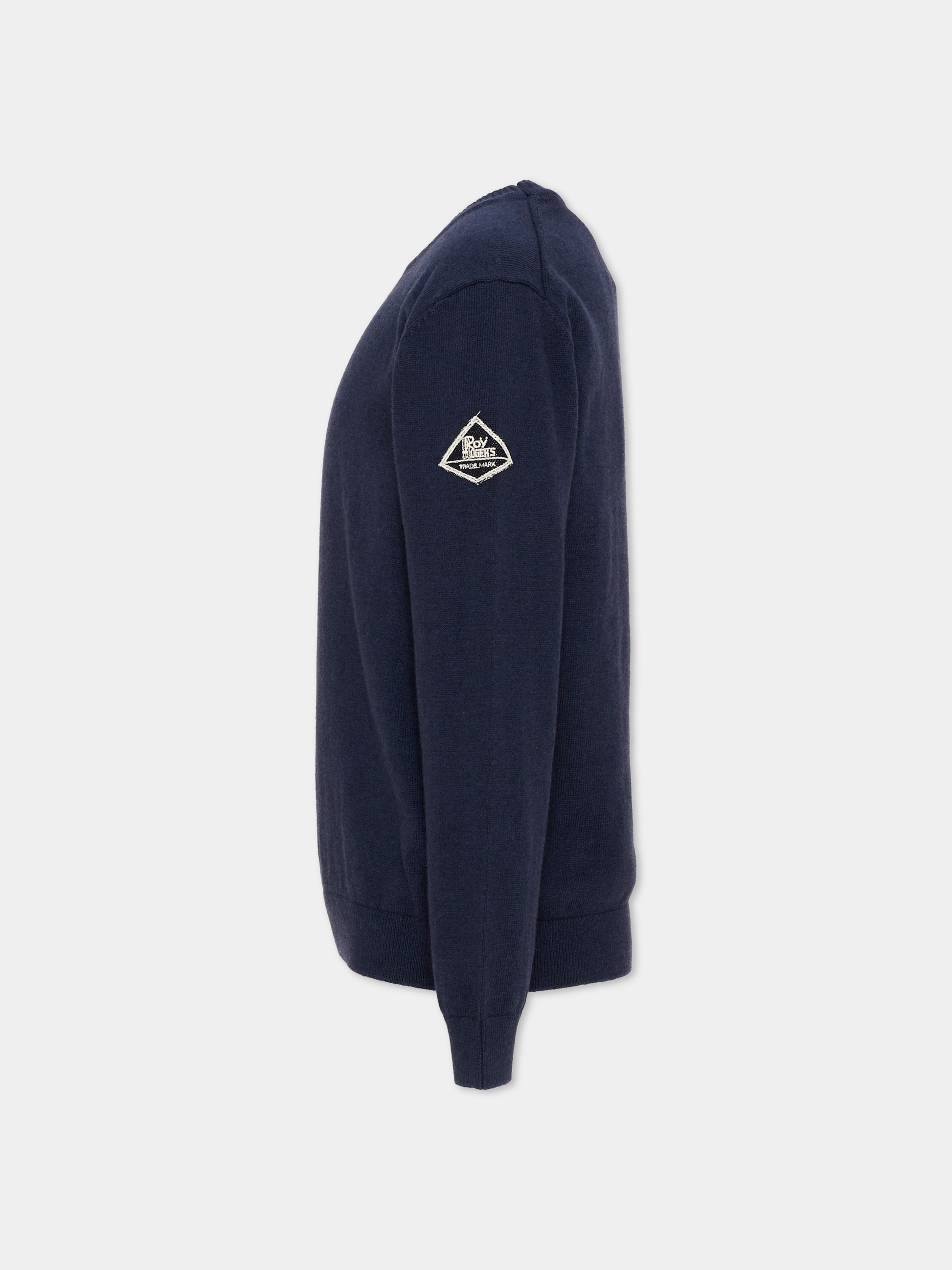 Maglione blu per bambino con logo,Roy Roger's Kids,R F106 00 3885
