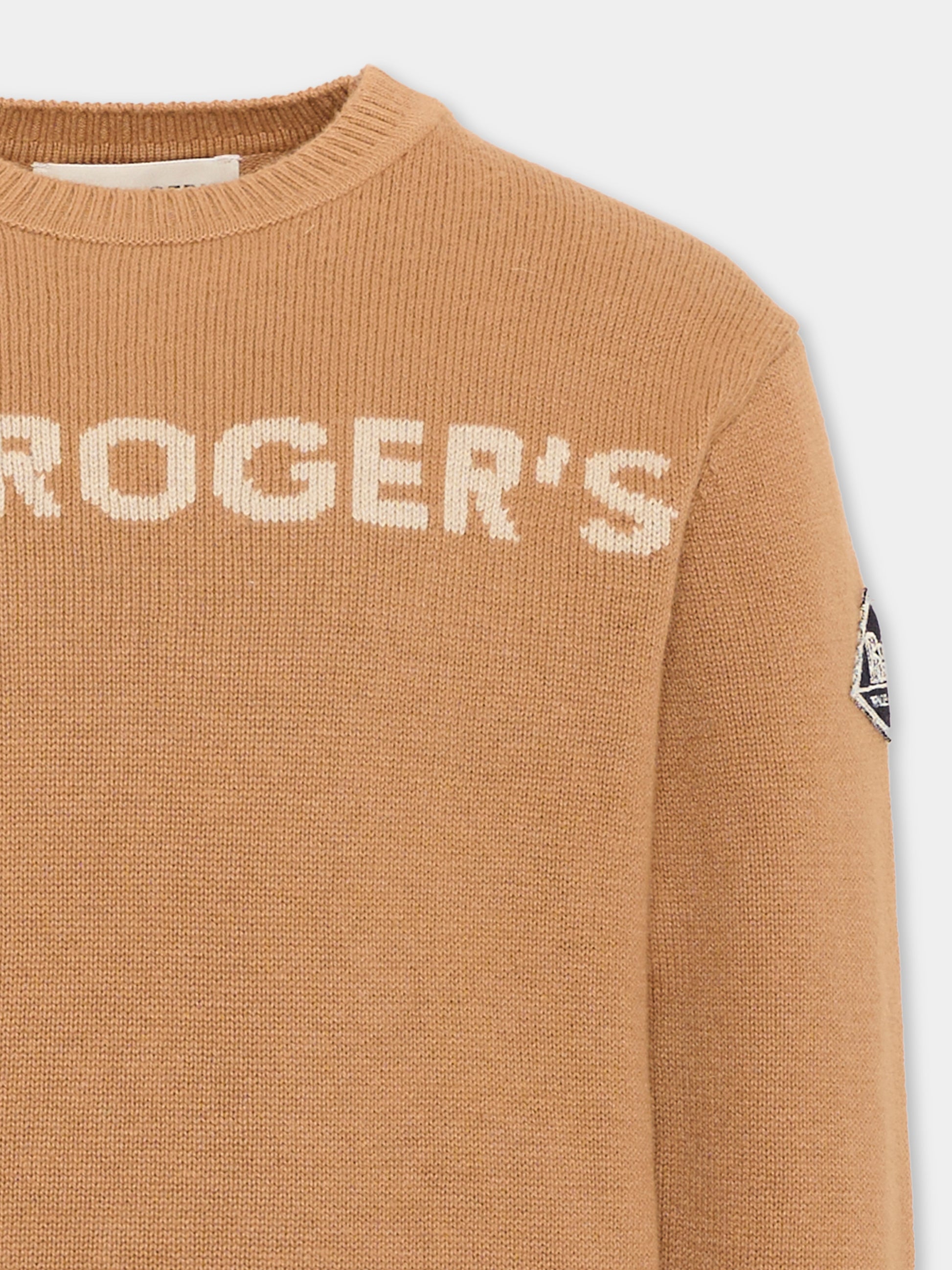 Maglione beige per bambino con logo,Roy Roger's Kids,R F107 00 0729