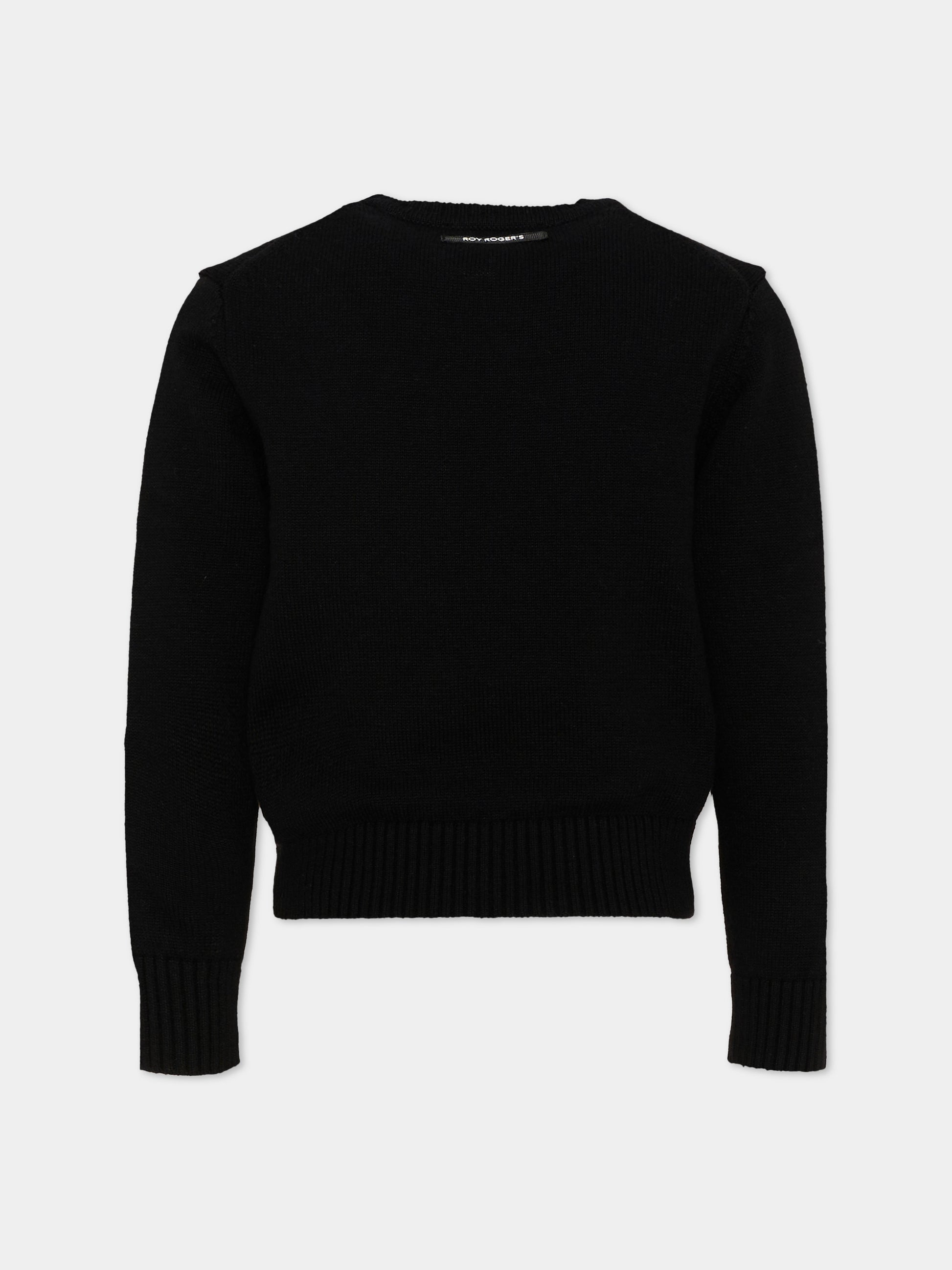 Maglione nero per bambino con logo,Roy Roger's Kids,R F169 00 0658