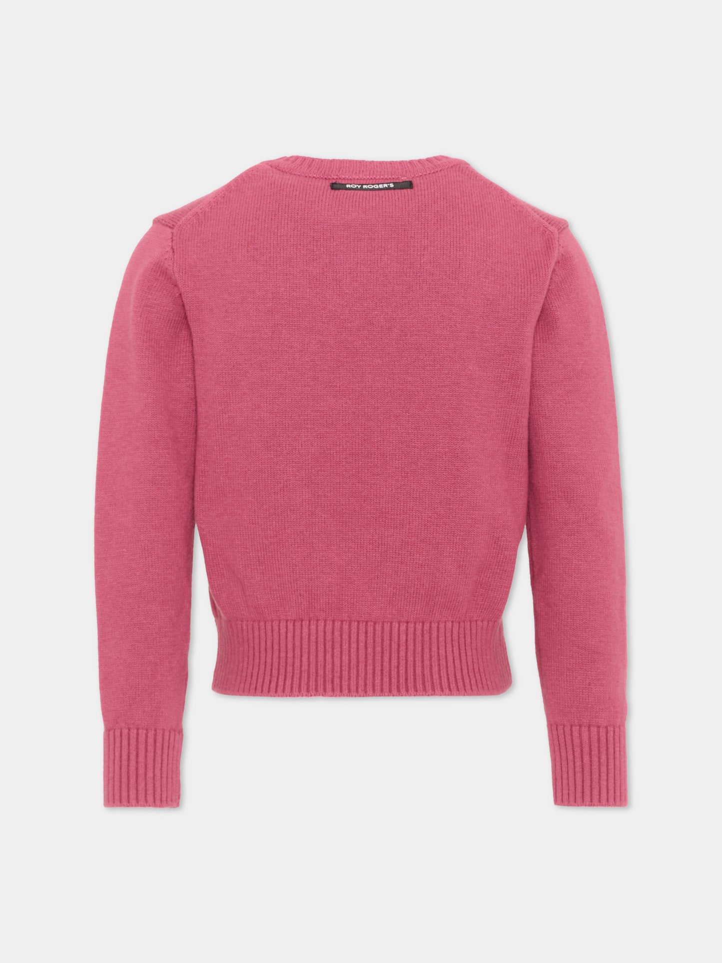Maglione rosa per bambina con logo,Roy Roger's Kids,R F169 00 2643
