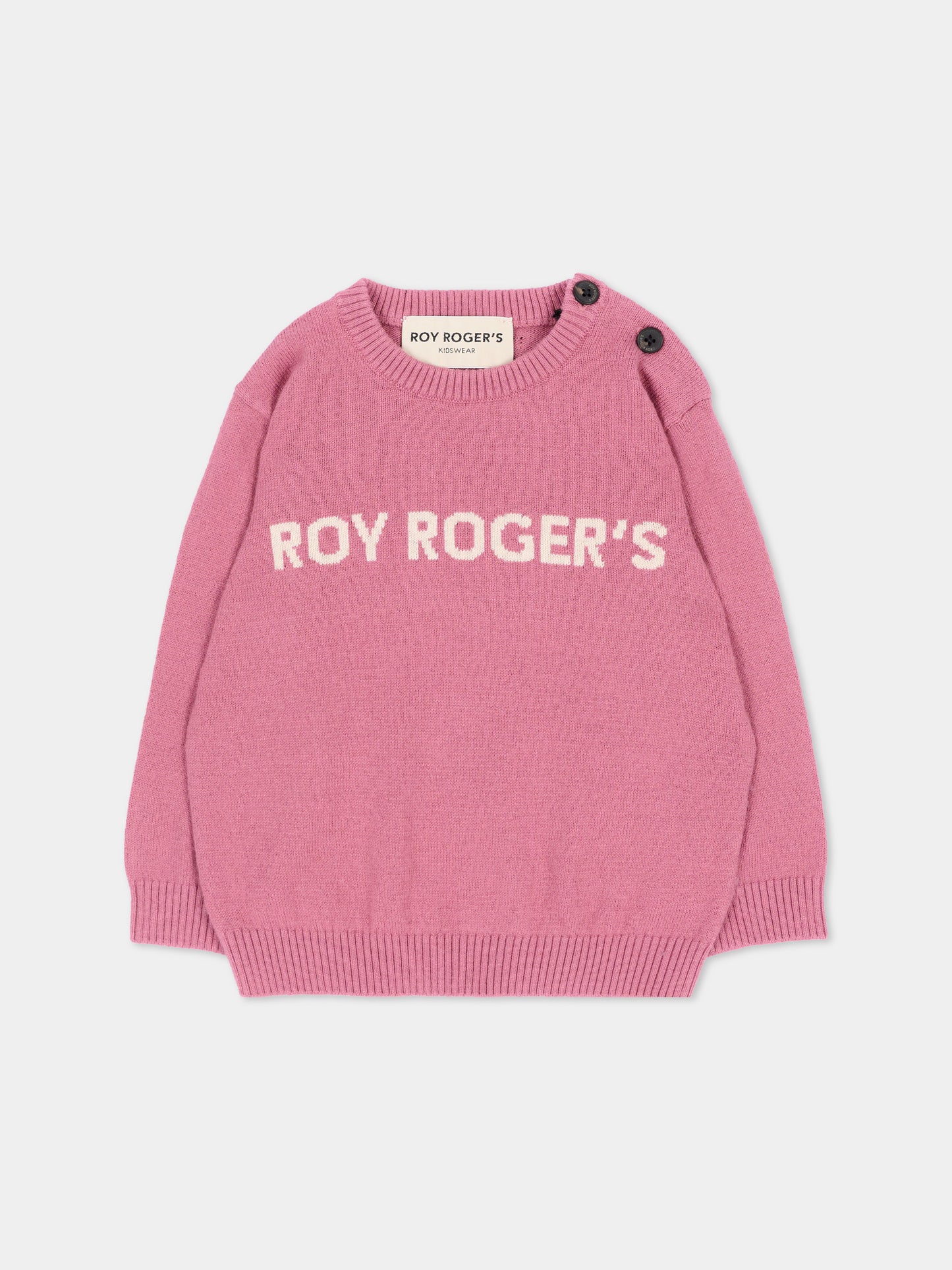 Maglione rosa per neonata con logo,Roy Roger's Kids,R F190 00 3021