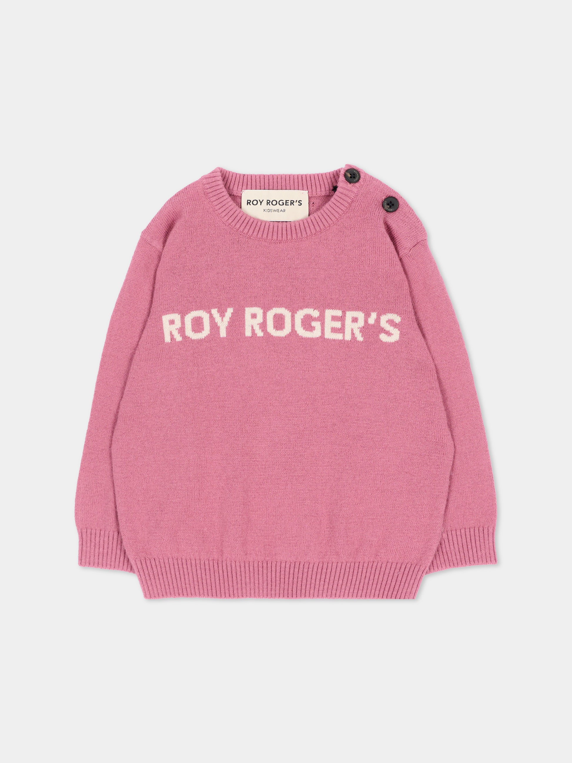 Maglione rosa per neonata con logo,Roy Roger's Kids,R F190 00 3021