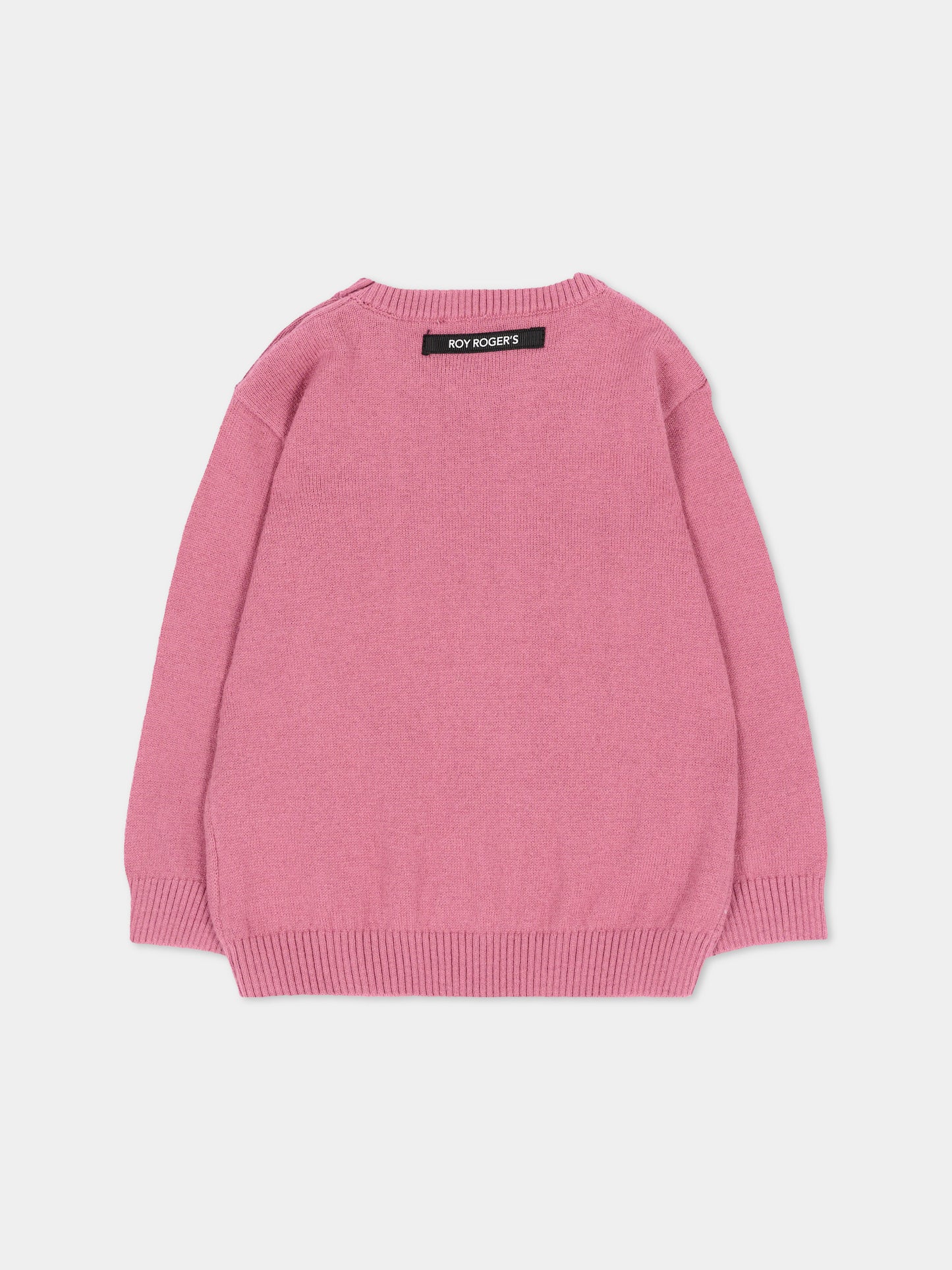 Maglione rosa per neonata con logo,Roy Roger's Kids,R F190 00 3021