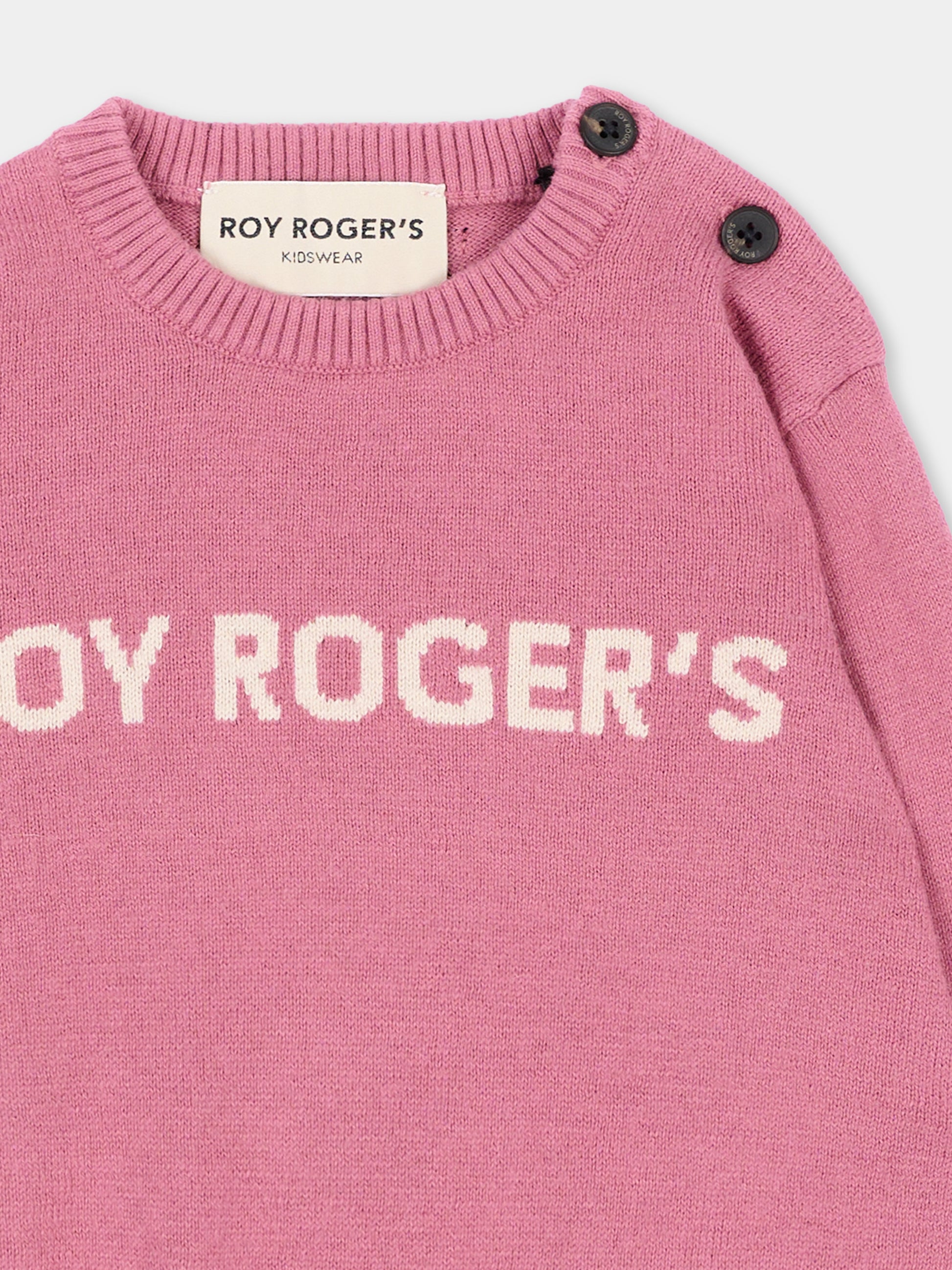 Maglione rosa per neonata con logo,Roy Roger's Kids,R F190 00 3021
