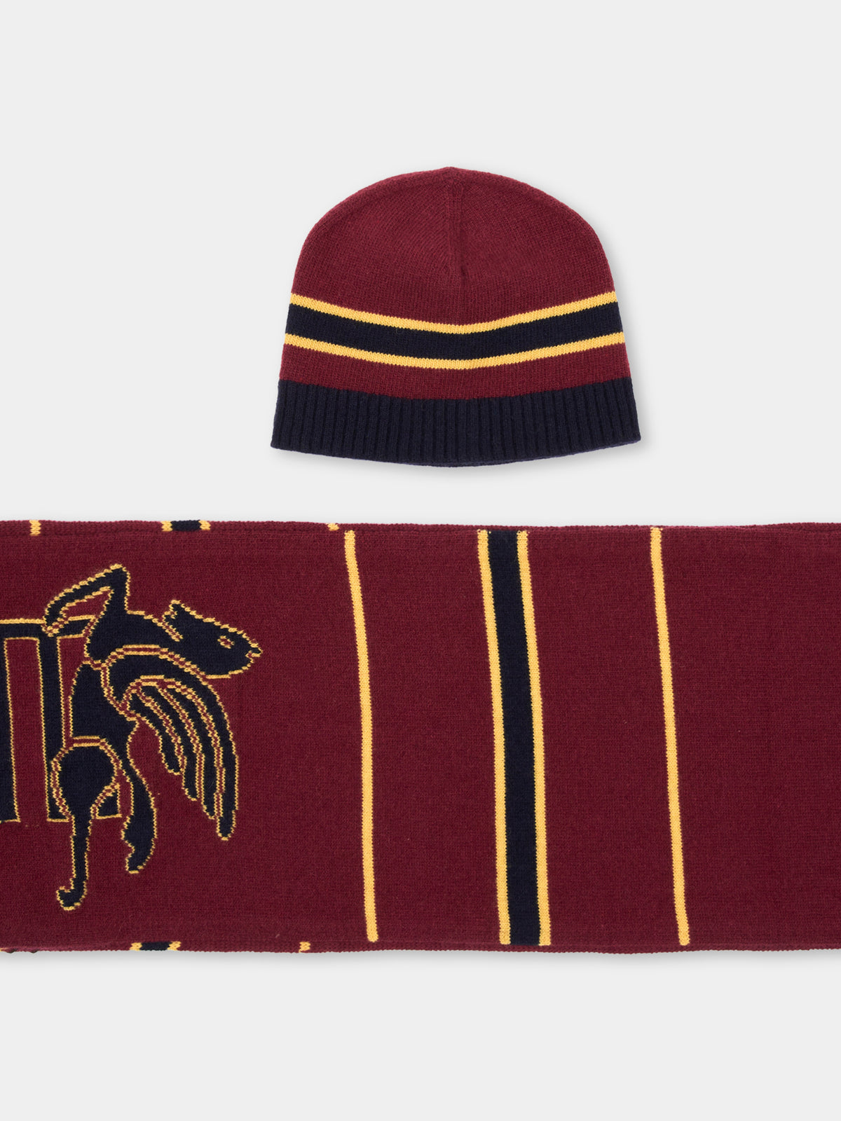 Sciarpa e cappello bordeaux con logo,Etro,GV0P40 Z2498 428BL
