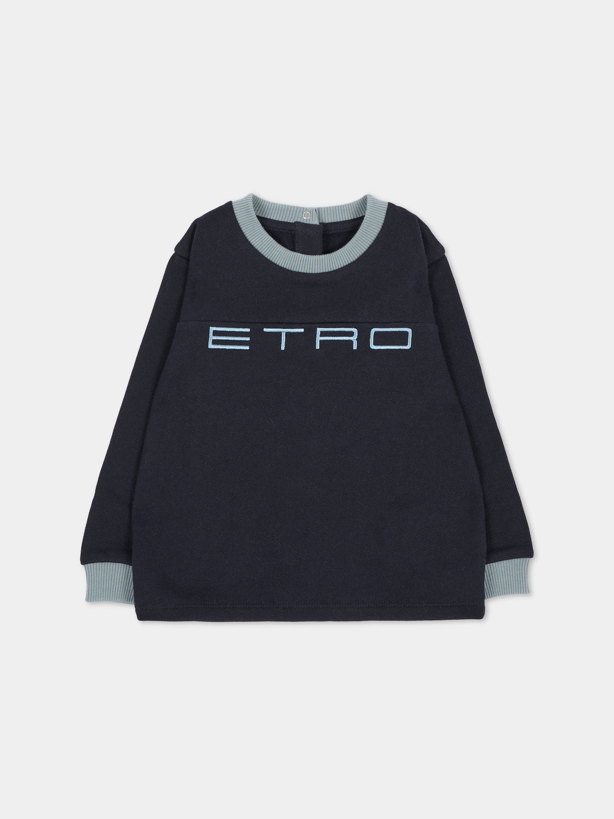 Felpa girocollo blu per neonati con logo,Etro,GV4530 Z2434 635