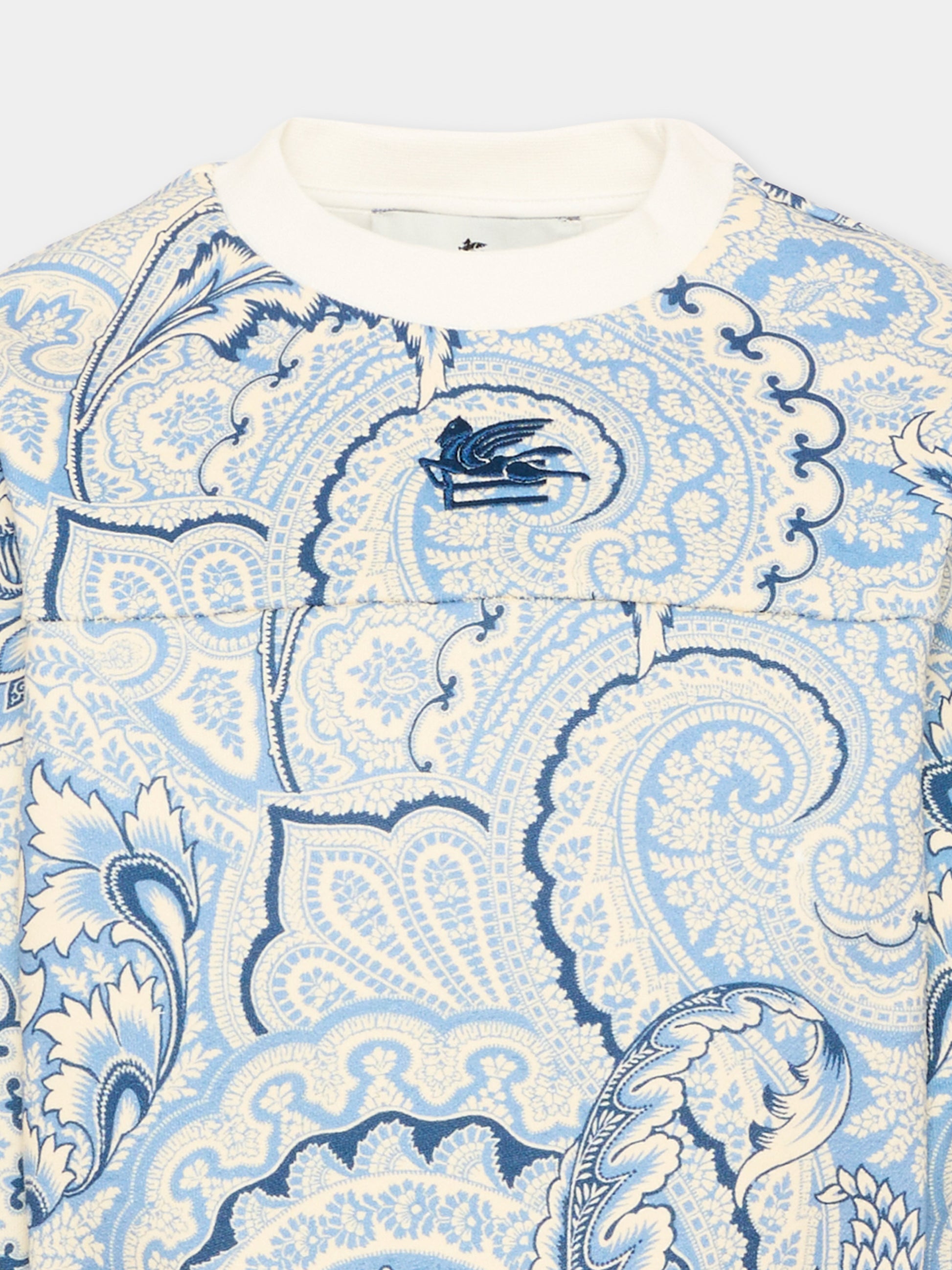 Felpa girocollo azzurra per bambina,Etro,GX4A20 Z3354 638BL