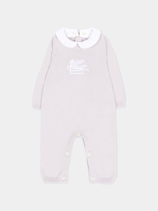 Pagliaccetto grigio per neonati con Pegaso,Etro,GUA590 X0006 900