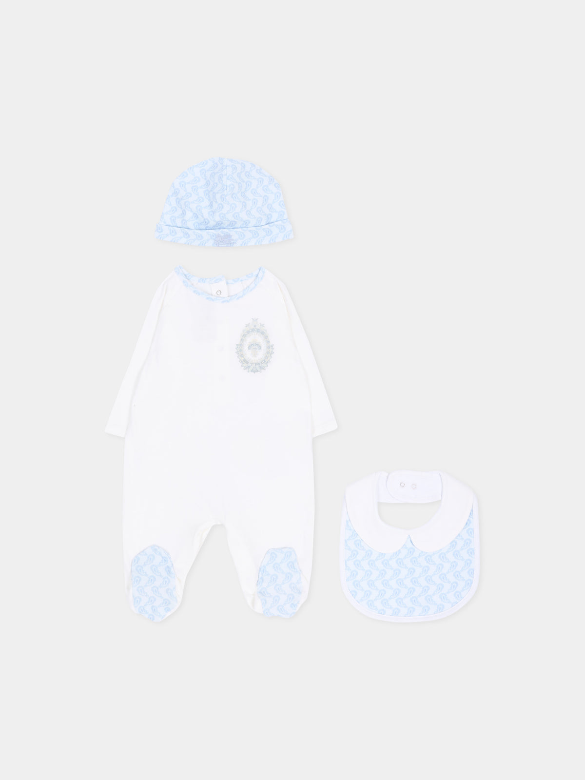 Set tutina bianco per neonato paisley,Etro,GUB500 J0382 100CE