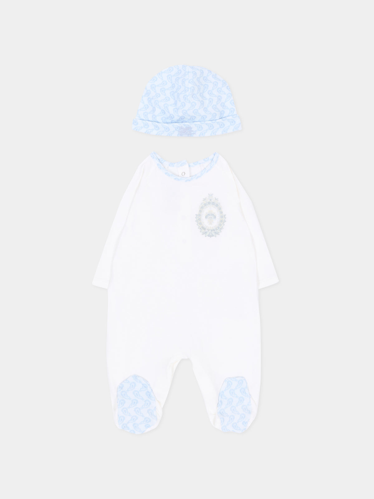 Set tutina bianco per neonato paisley,Etro,GUB500 J0382 100CE