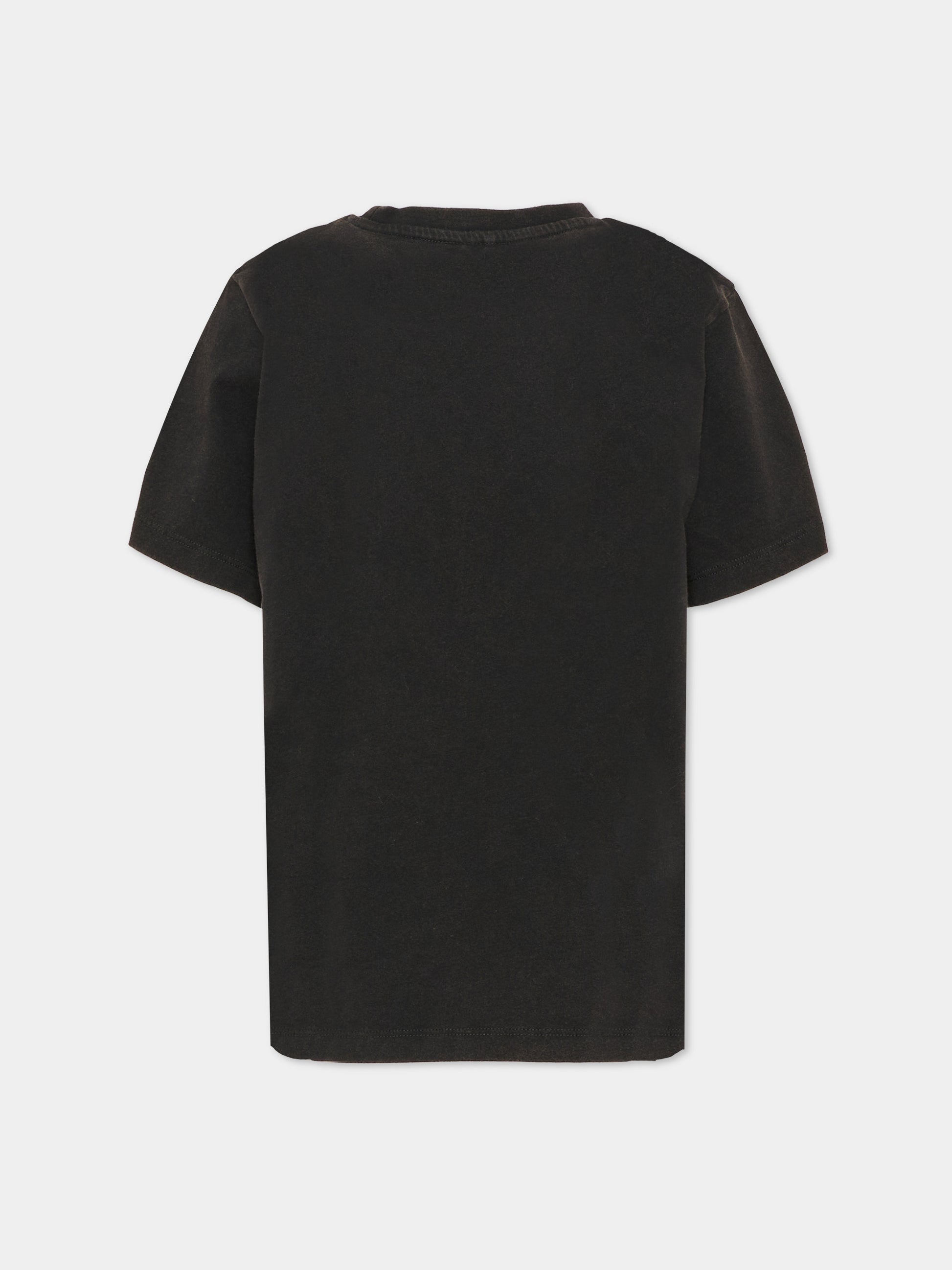 T-shirt nera per bambino con stampa,Stella Mccartney Kids,TV8Q01 Z0434 930