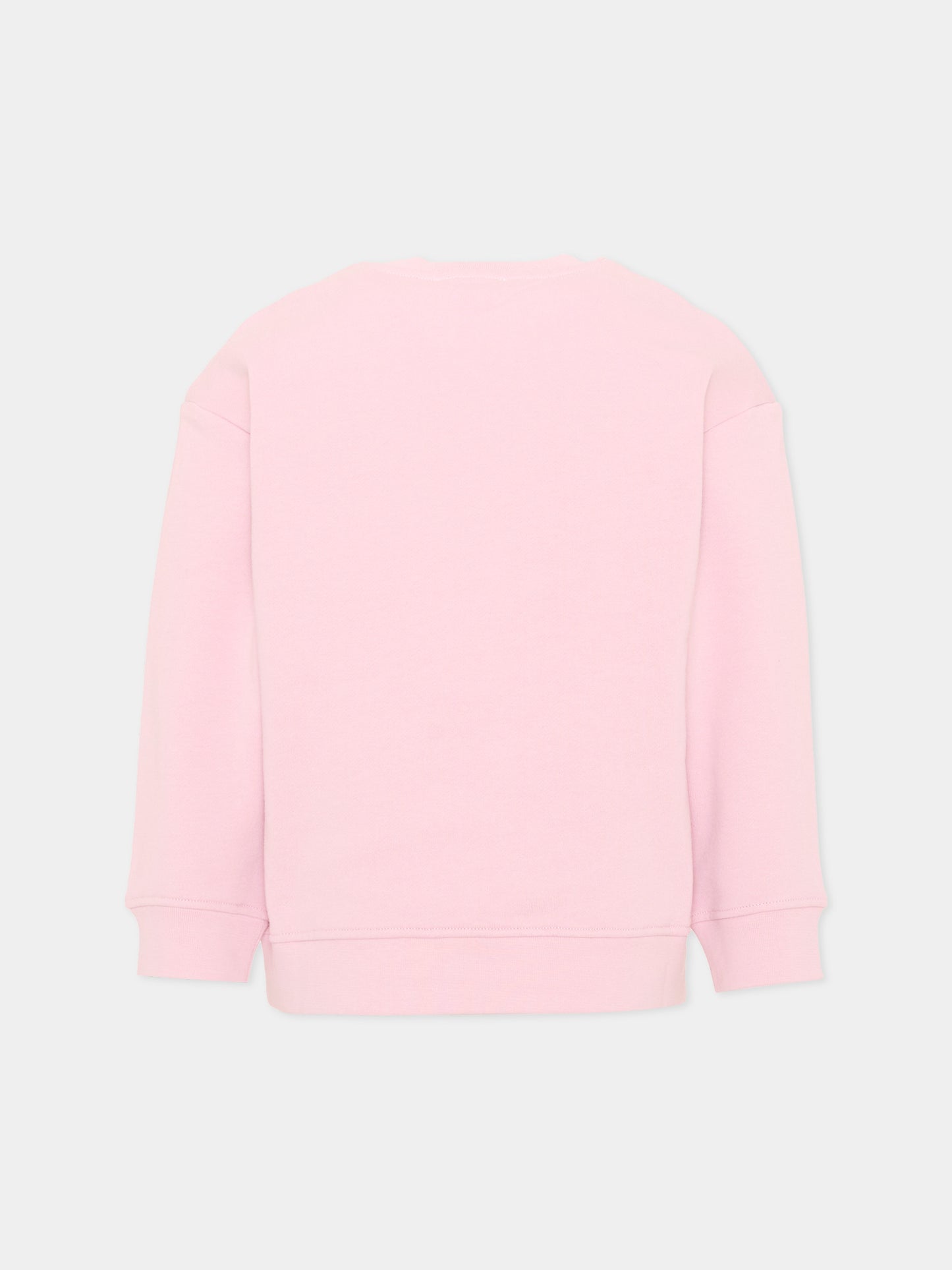 Felpa girocollo rosa per bambina con ricamo,Stella Mccartney Kids,TX4A80 Z3059 568