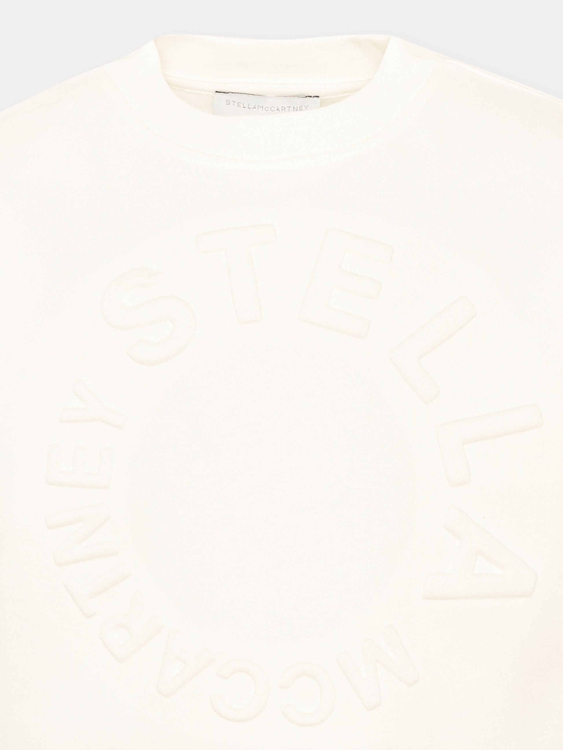 Felpa girocollo avorio per bambina con logo,Stella Mccartney Kids,TV4P30 Z0453 101