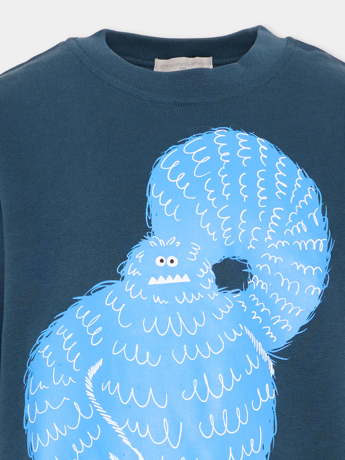 Felpa girocollo blu per bambino con stampa,Stella Mccartney Kids,TX4Q50 Z0453 633