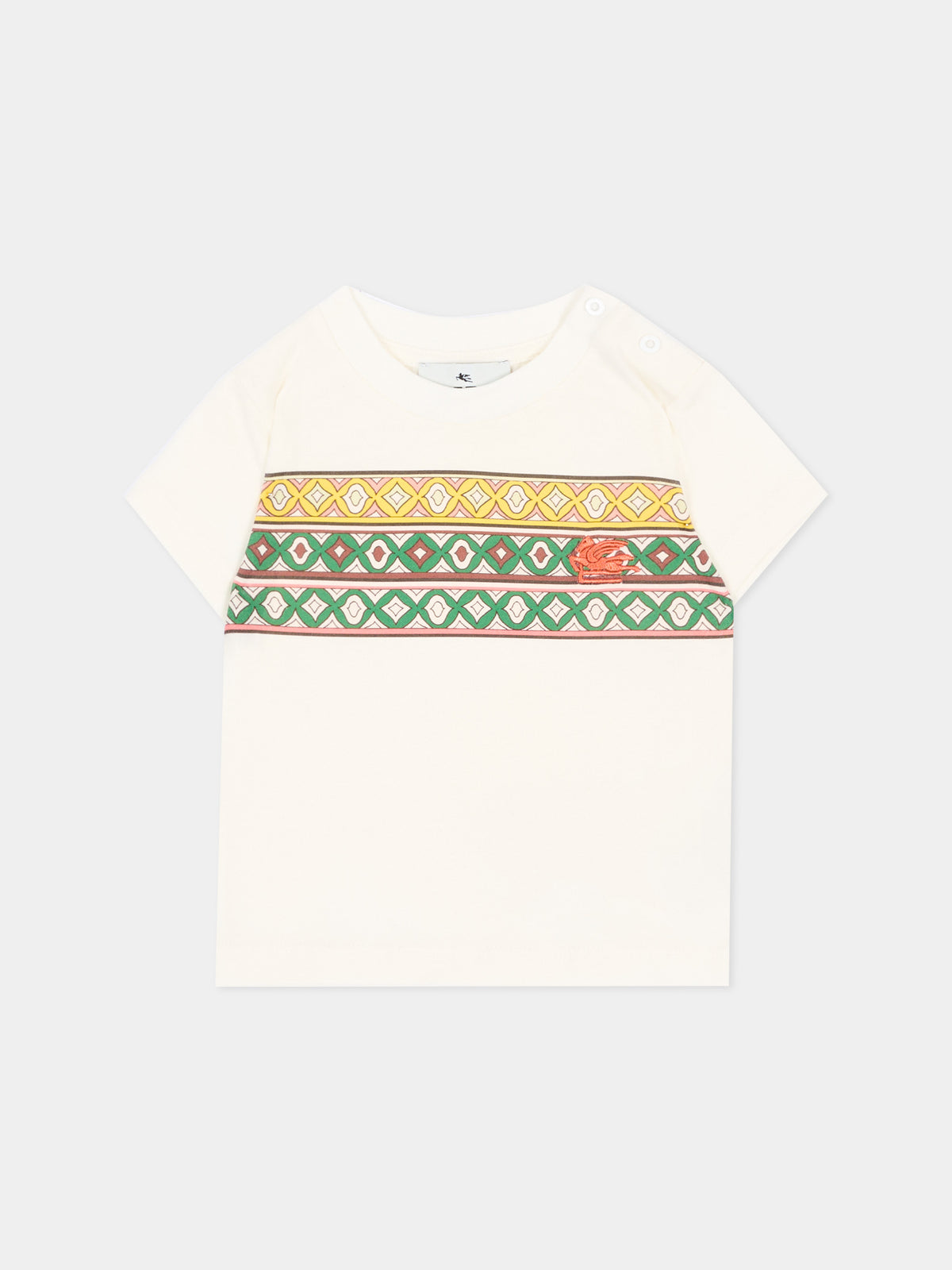 T-shirt avorio per neonato con stampa,Etro,GW8551 Z2081 177AR