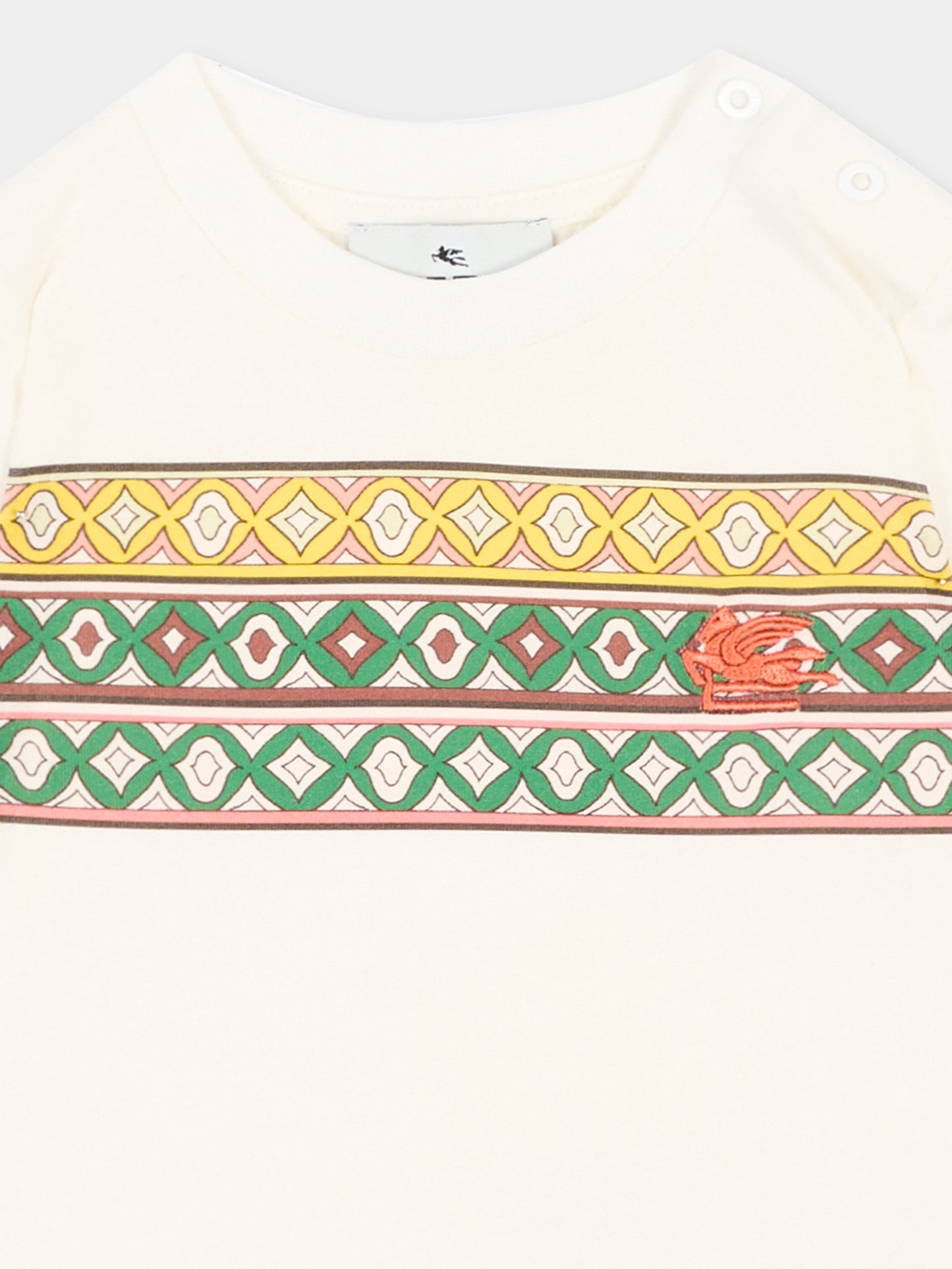 T-shirt avorio per neonato con stampa,Etro,GW8551 Z2081 177AR
