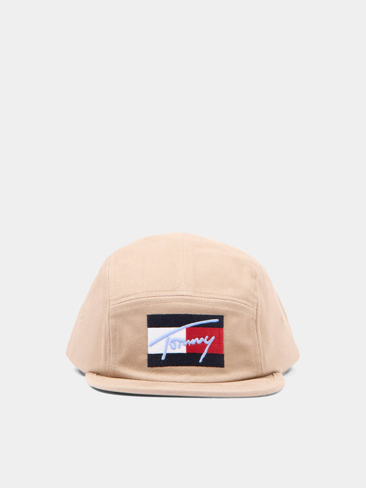 Cappello beige per bambini con logo,Tommy Hilfiger Junior,AU0AU01982 GUQ