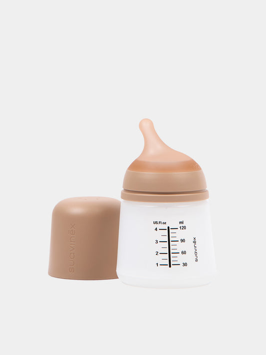 Biberon ZERØ.ZERØ Anticolique Débit adaptable 120 ml marron pour bébés