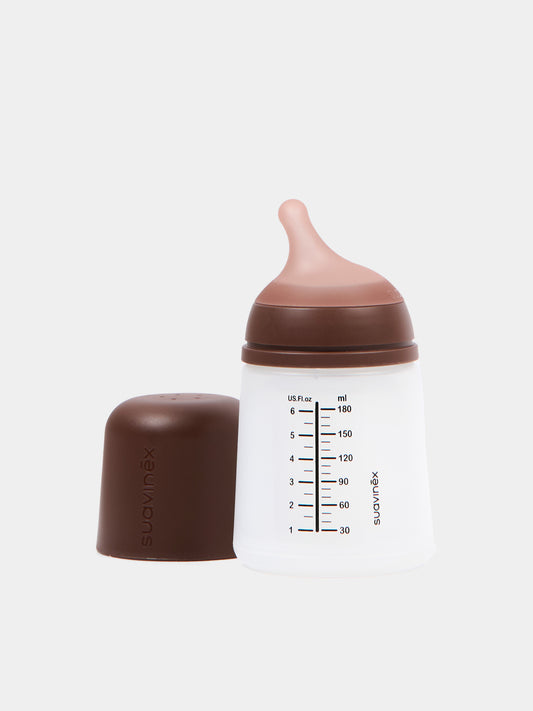 Biberon ZERO.ZERO Anticolique Débit adaptable 180 ml marron pour bébés