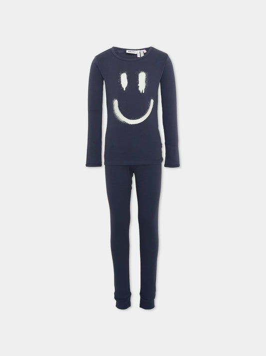 Pigiama blu Lue per bambini con stampa,Molo,6W25R501 8552