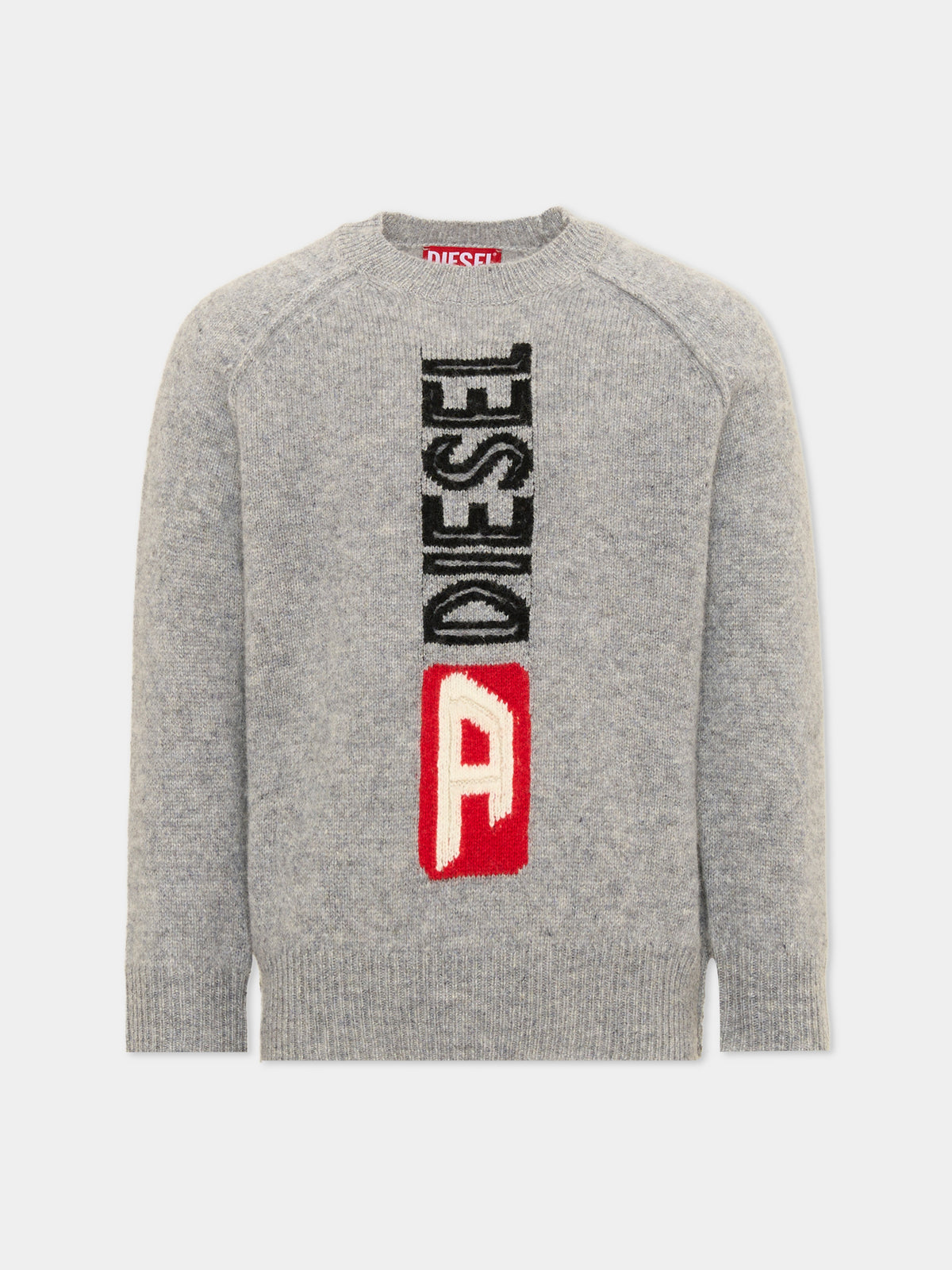 Maglione grigio per bambini con logo,Diesel,J02072 0EKAS K963
