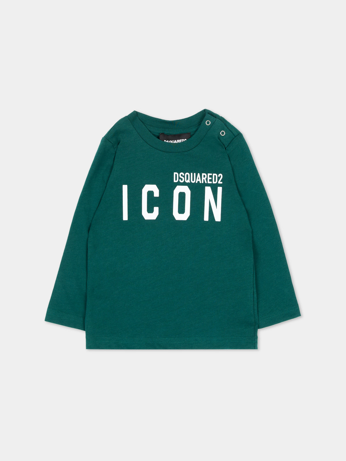 T-shirt a manica lunga verde per neonato,Dsquared2,DQ1375 D00MV DQ522